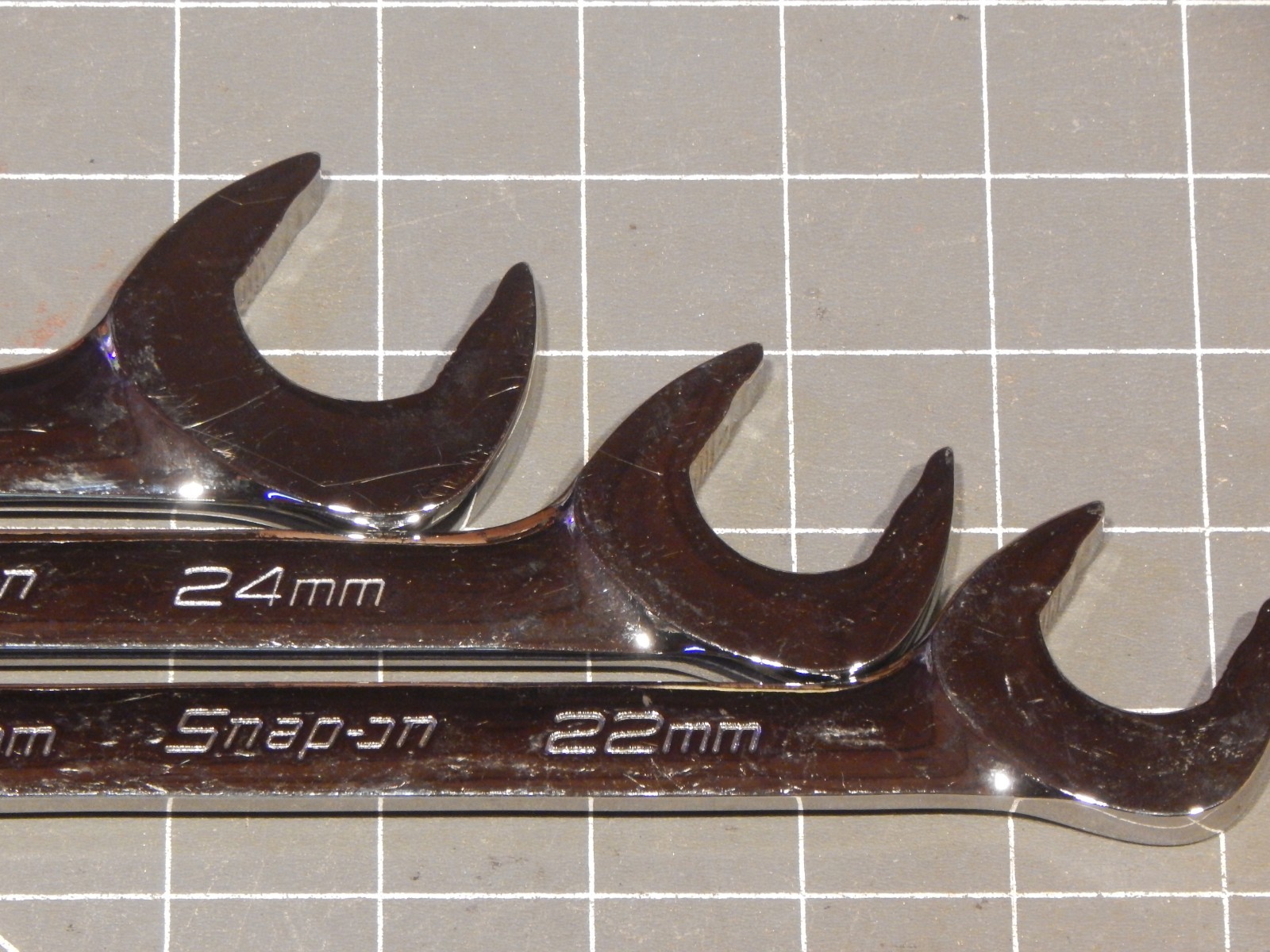 Snap On 14Pc Metric Flank Drive Plus 4 Way Open End Angle Wrench Set 10MM 27MM