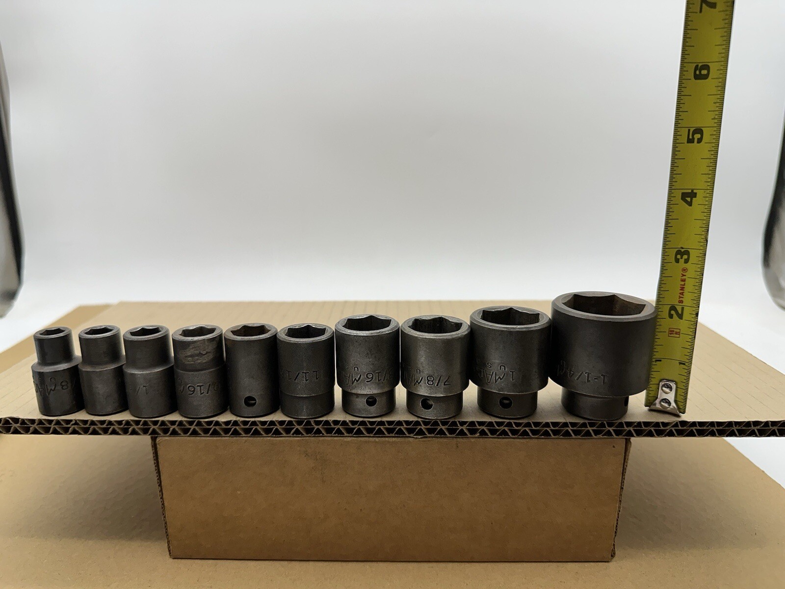 10 Pc MAC TOOLS VP 1/2″ DRIVE 6 PT SHALLOW IMPACT SOCKET Set 3/8″- 1-1/4″