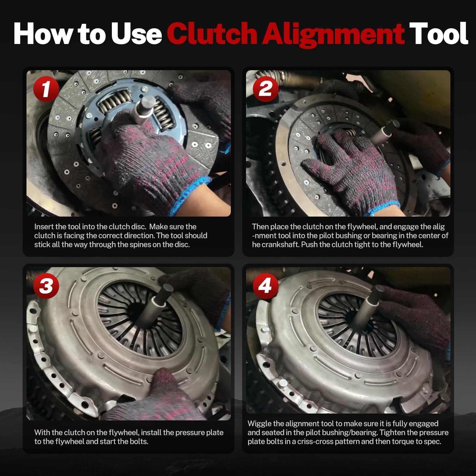 Universal Clutch Alignment Tool Kit – 11-Piece Set for Precision Flywheel & Plat