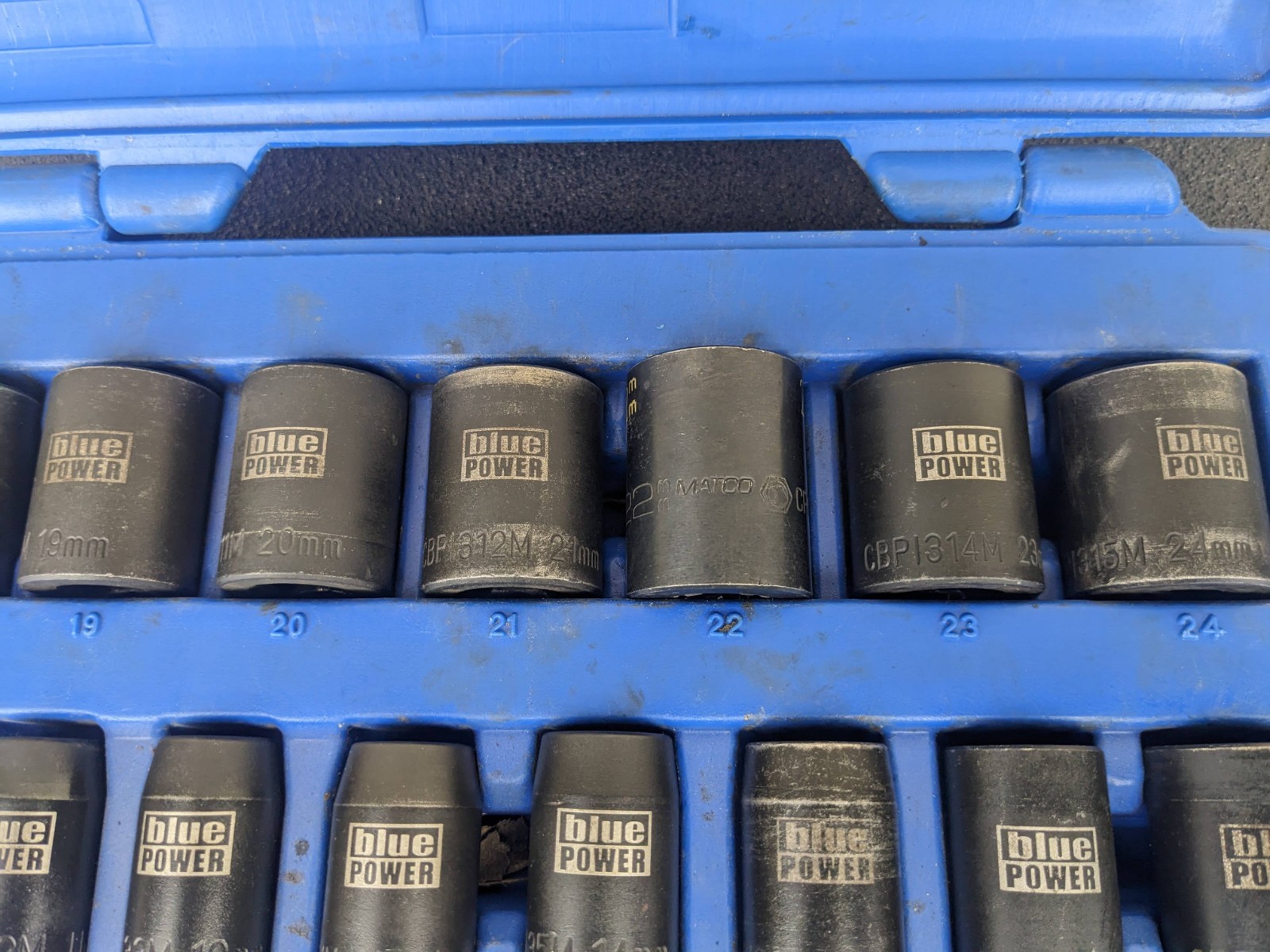 #bn386 Cornwell Blue Power CBPI3M 15pc Metric 1/2″ Driver Socket Set 10-24mm