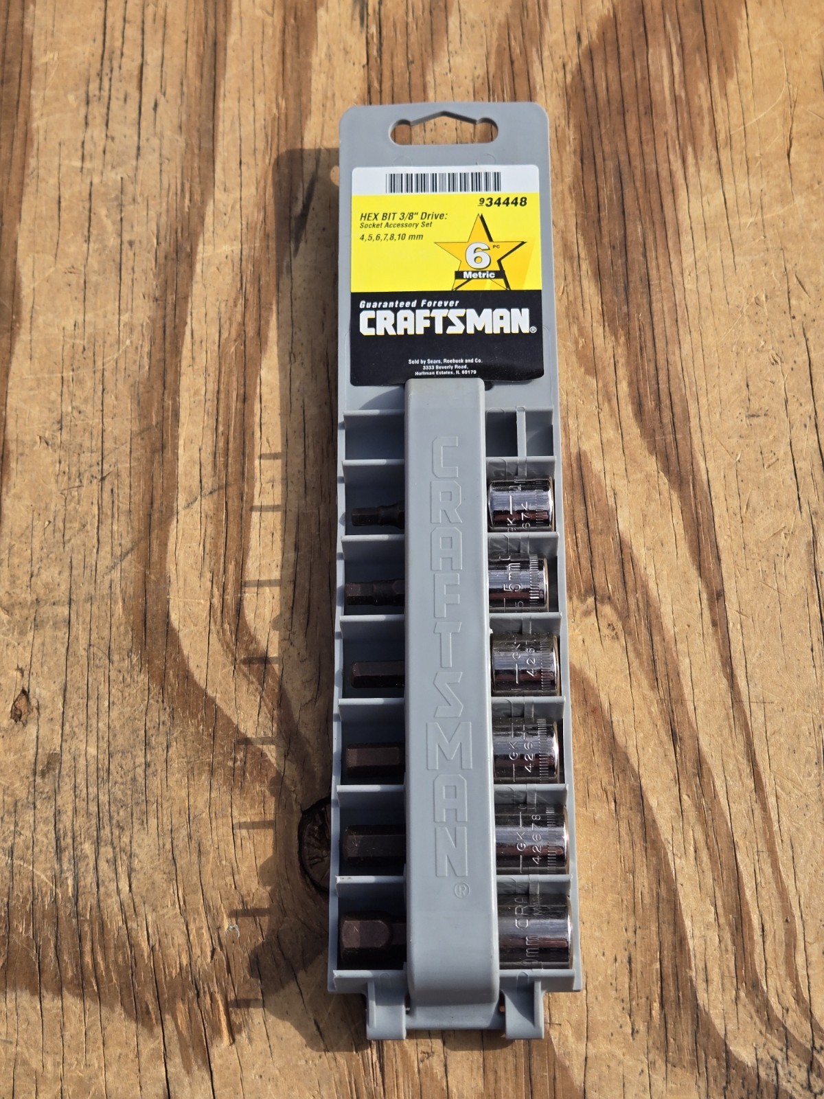 NOS SEARS Craftsman Hex Bit 6pc Socket Accessory Set 3/8″ Dr METRIC GK 34448 USA