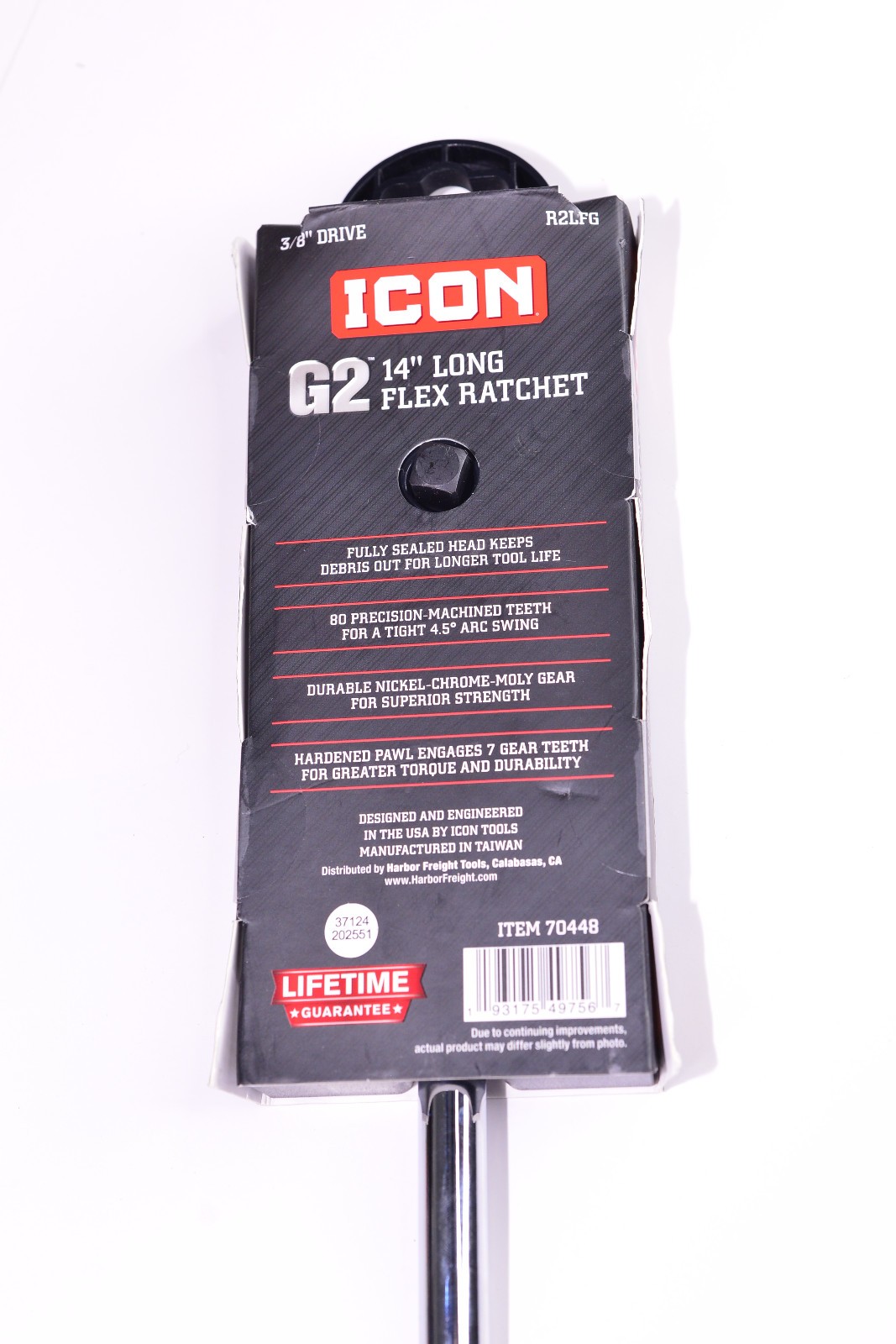ICON G2 3/8″ Drive 14″ Long Flex Ratchet R2LFG Tool Comfort Grip FREE SHIP