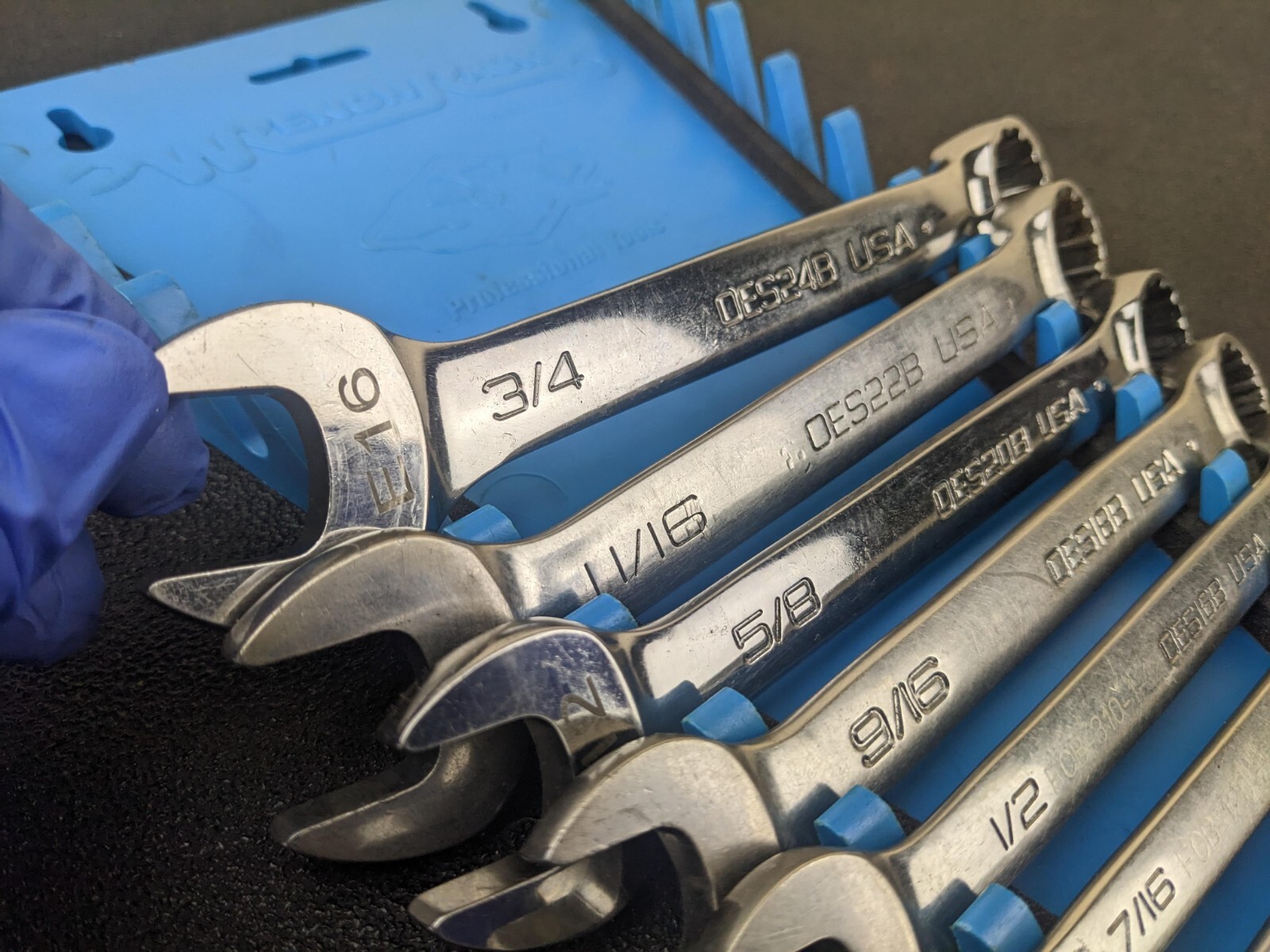 #bk471 Snap On Tools OES Master SAE Spline Short Wrench Set 3/8” – 3/4″ Aviation