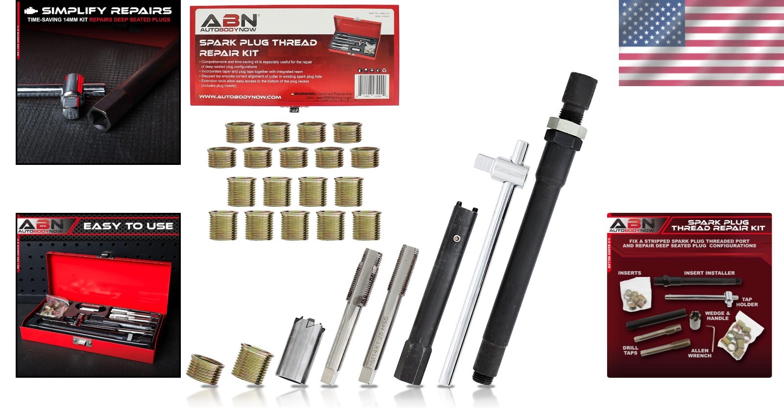 Complete 14mm Rethreading Tool Set for Spark Plug Thread Repair – Heavy Duty