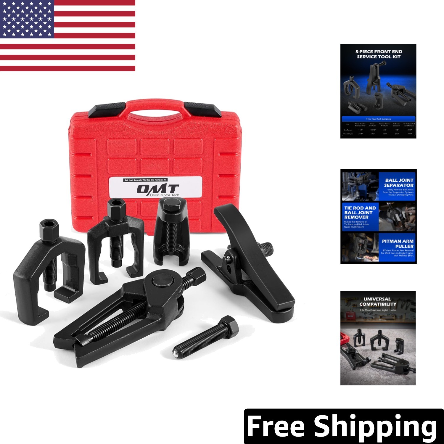 Versatile 5-in-1 Tool Set: Ball Joint Separator & Pitman Arm Puller for Vehicles