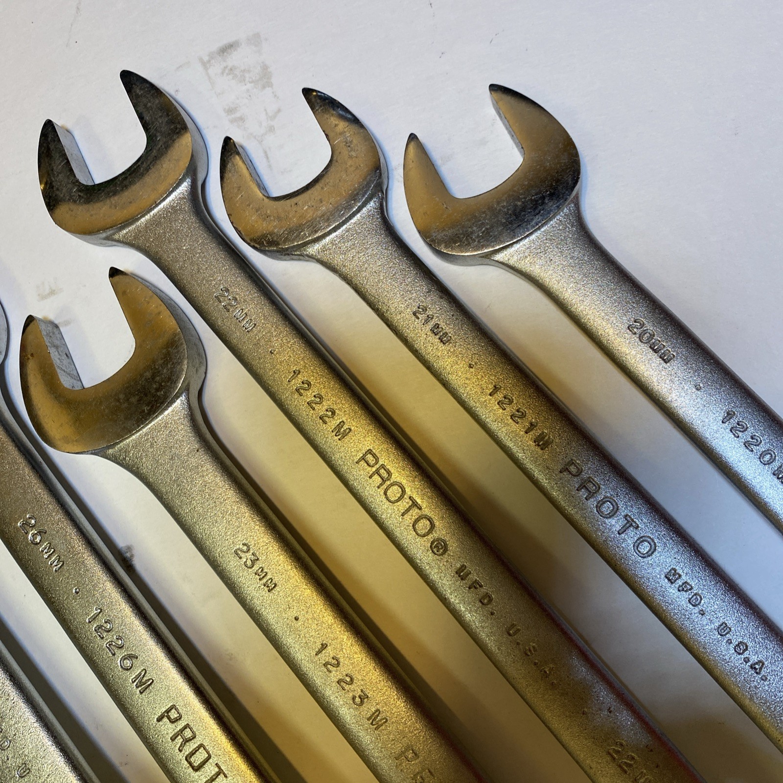 Proto Professional Large Metric Wrenches 8 Piece Set 20mm-30mm USA Made