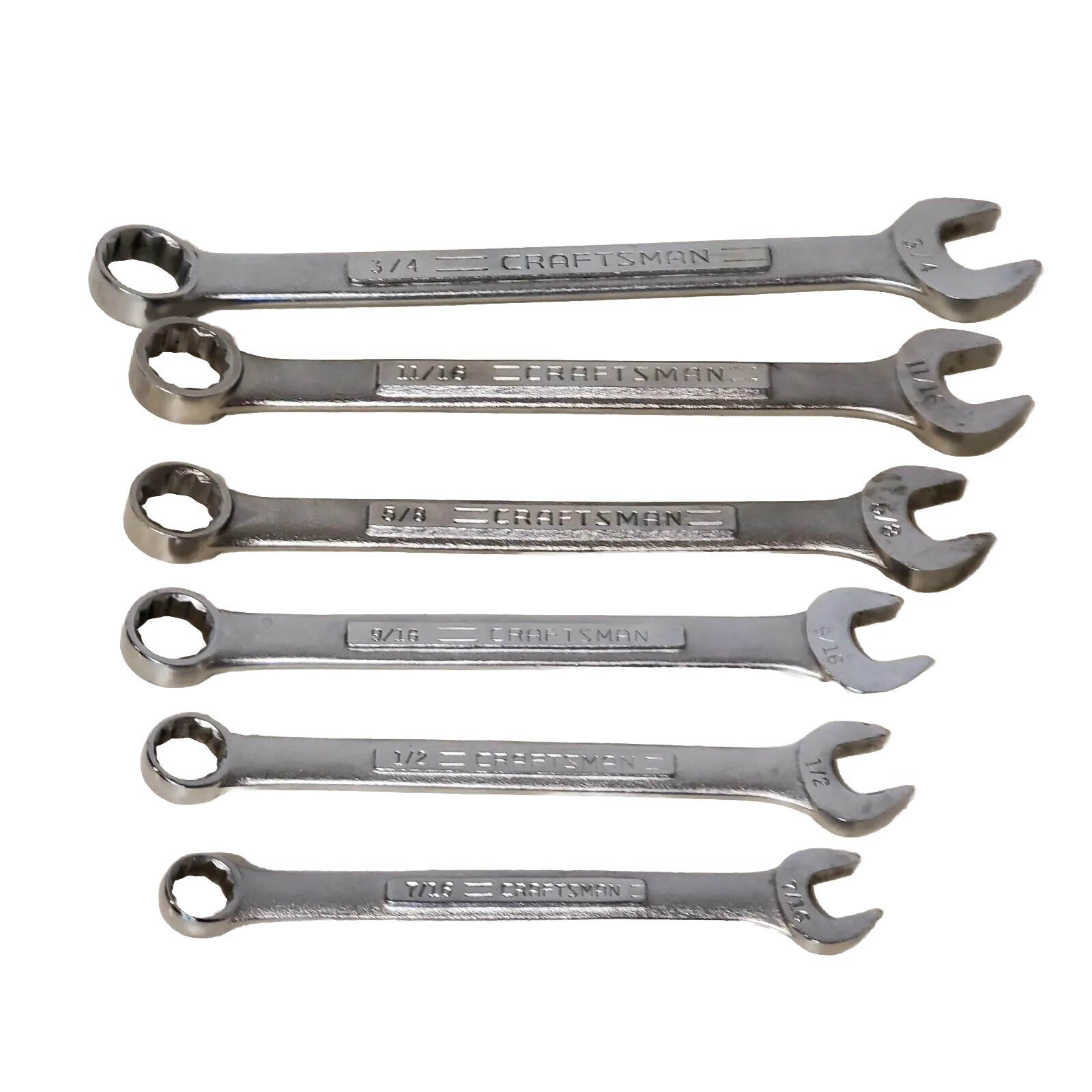 Vintage Craftsman USA 6 pcs SAE 12 Point Combo Wrench Set VA VV Various Sizes