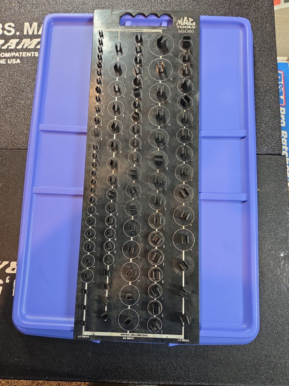 MAC Tools MSO80 Socket Organizer Holds 96 Sockets 1/4 3/8 1/2 Metric & SAE