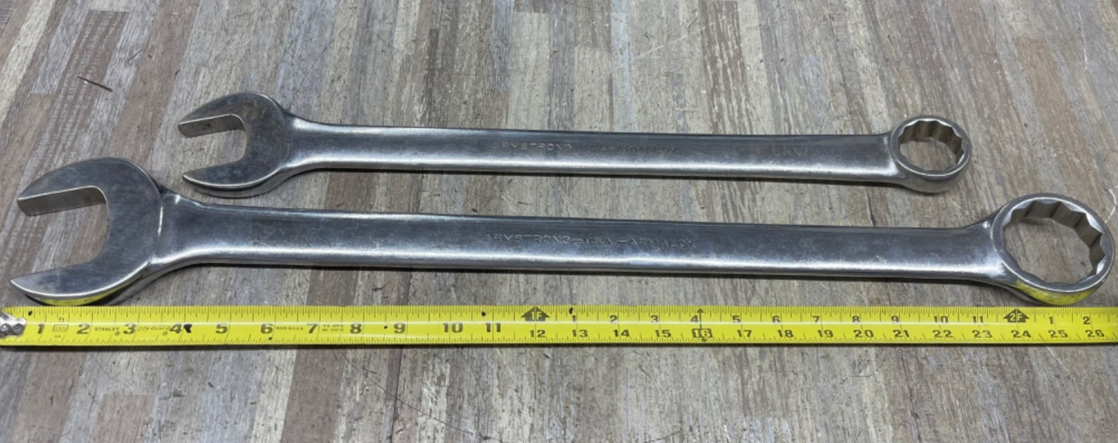 2PCS Armstrong Armaloy USA SAE 12 PT 2-25-264-2, 17-16-25-246-17/16 Wrenches