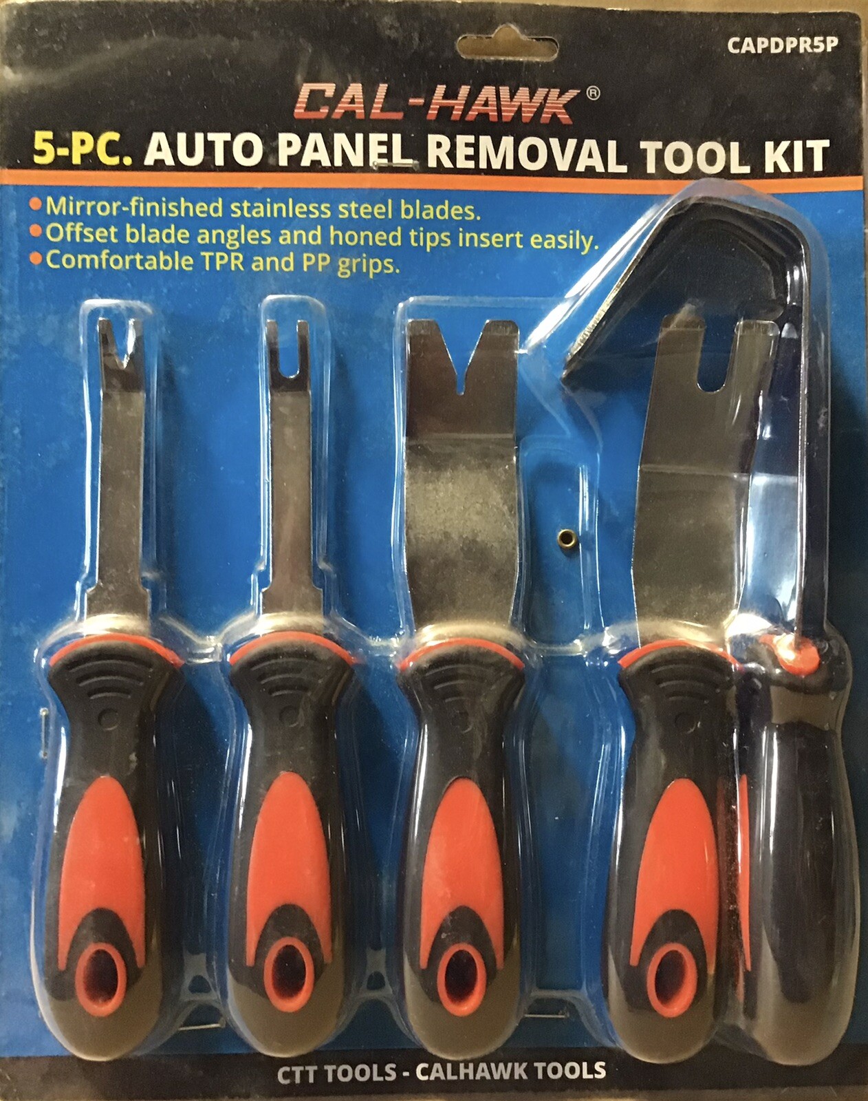 5-PC. Stainless Steel Auto Door Panel And Trim Remover Tools Clips CAPDPR5P