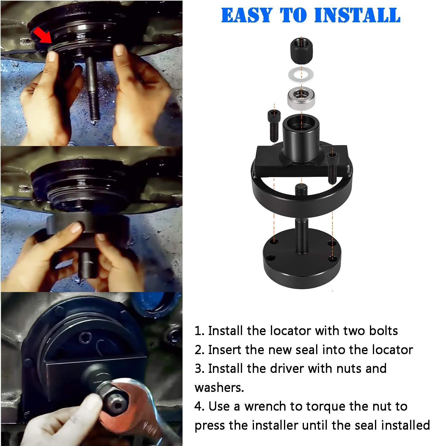Rear Main Seal Installer Tool JDG476 JDG477 JDG478 JD 270 404 466 6076 7.6L 8.1L
