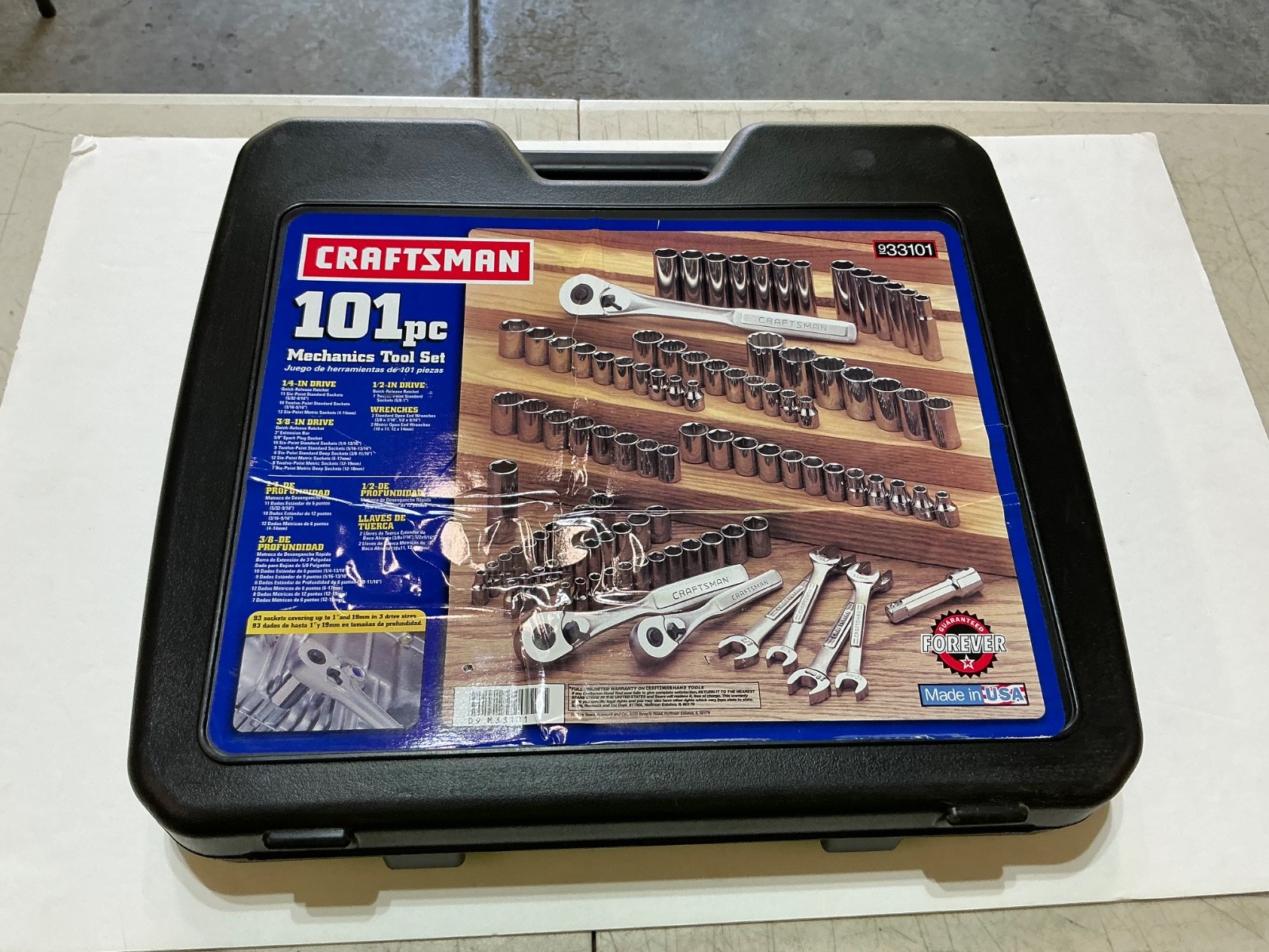 New Craftsman 101pc Metric & SAE Socket Set 1/4 3/8 1/2 Drive 33101 USA open box