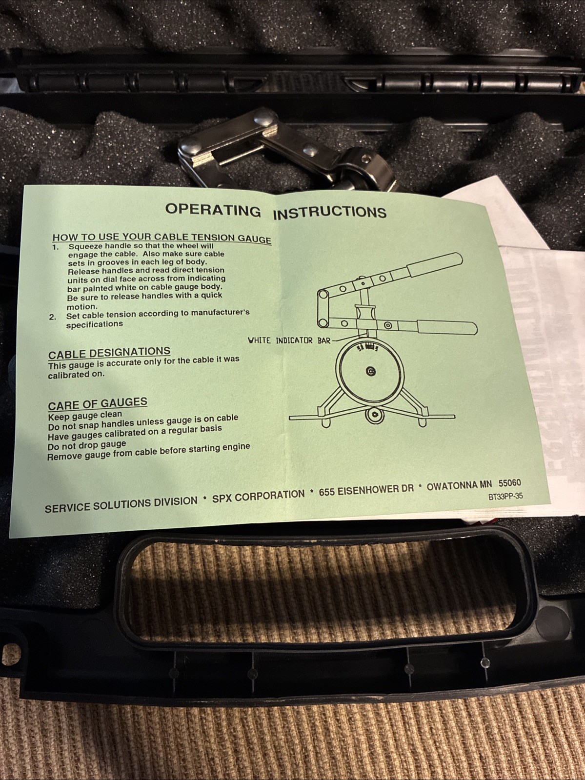 International ZTSE4569 Parking Brake Cable Tension Gauge New Open Box