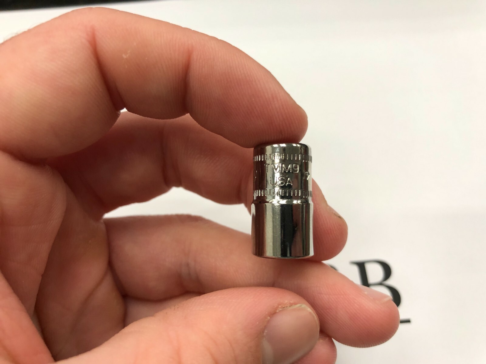 Snap-on Tools USA NEW 1/4″ Drive 9mm METRIC 6pt Shallow Chrome Socket TMM9