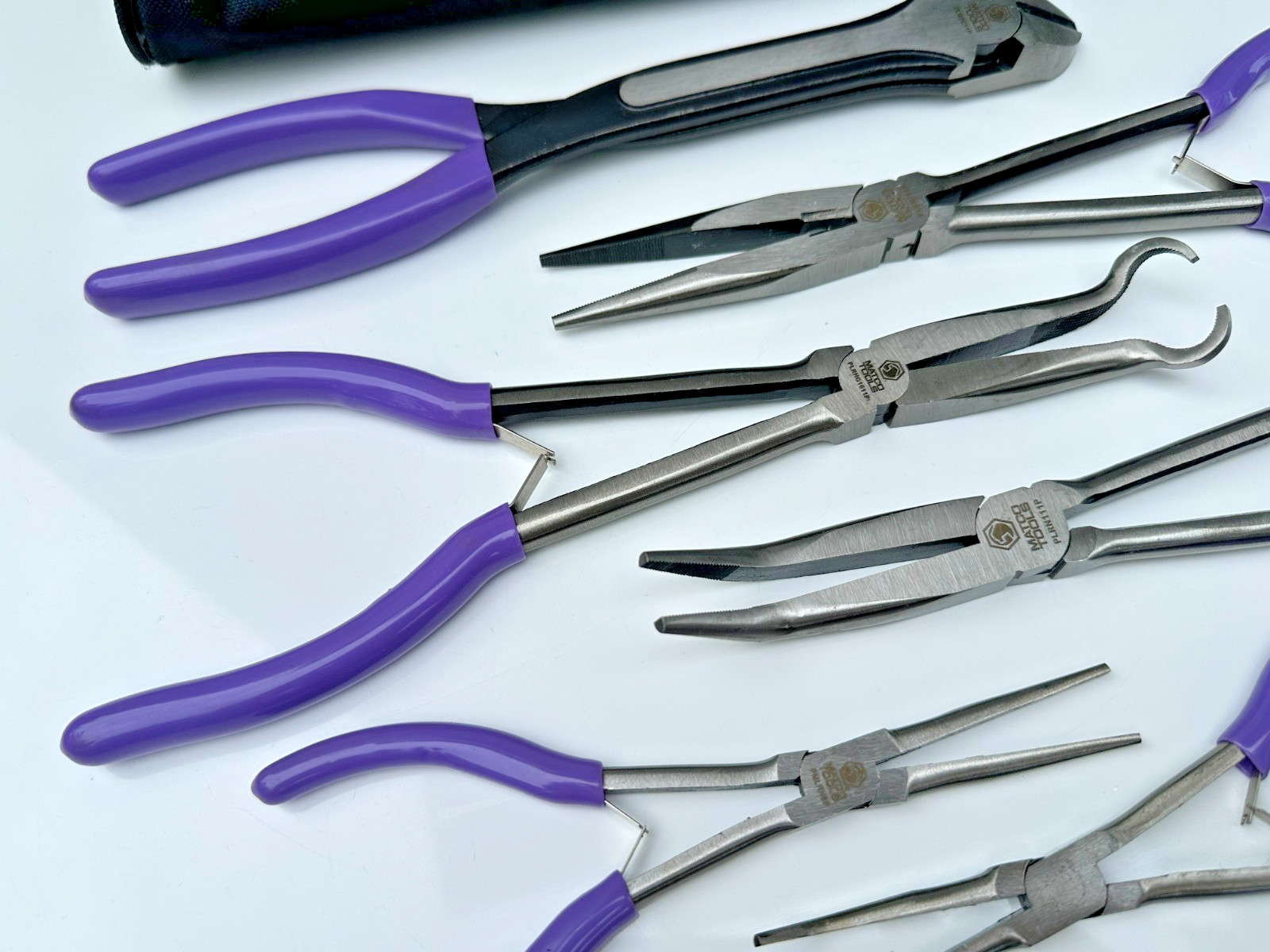 Matco Tools 8pc SPLR8P PURPLE Long Reach & Mini Pliers Set w/ Duffle Bag (NOS)