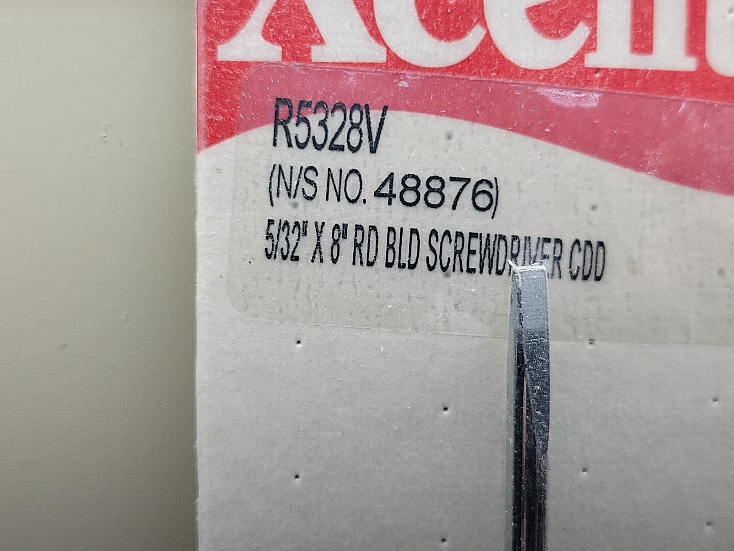 Xcelite Cooper Tools R5328V 5/32″ x 8″ Screwdriver 1/8″ Long Shank Shaft USA