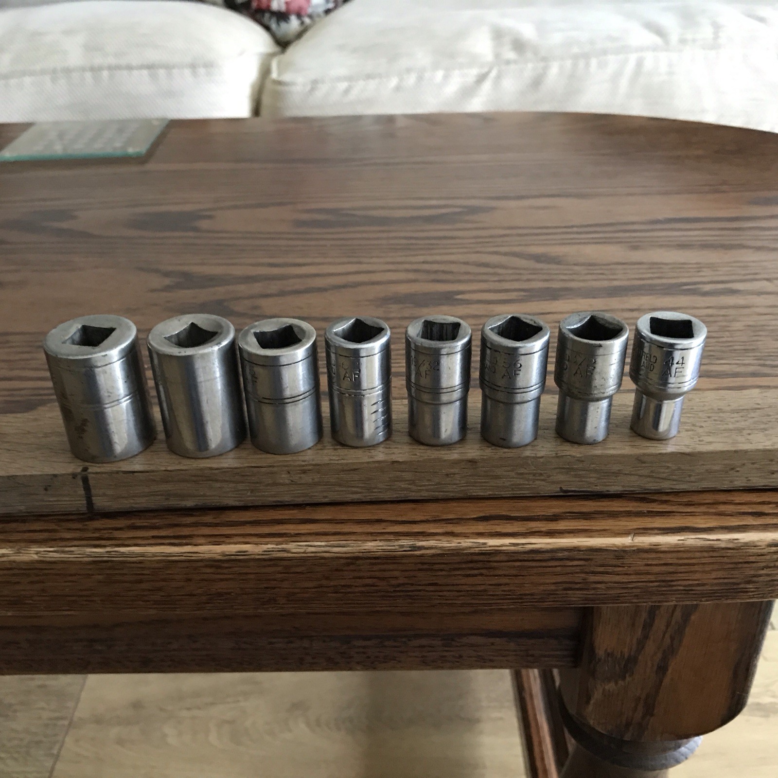 8 Gordon Tools Sockets 7/8″ To 7/16”AF With 1/2″ Drive . F