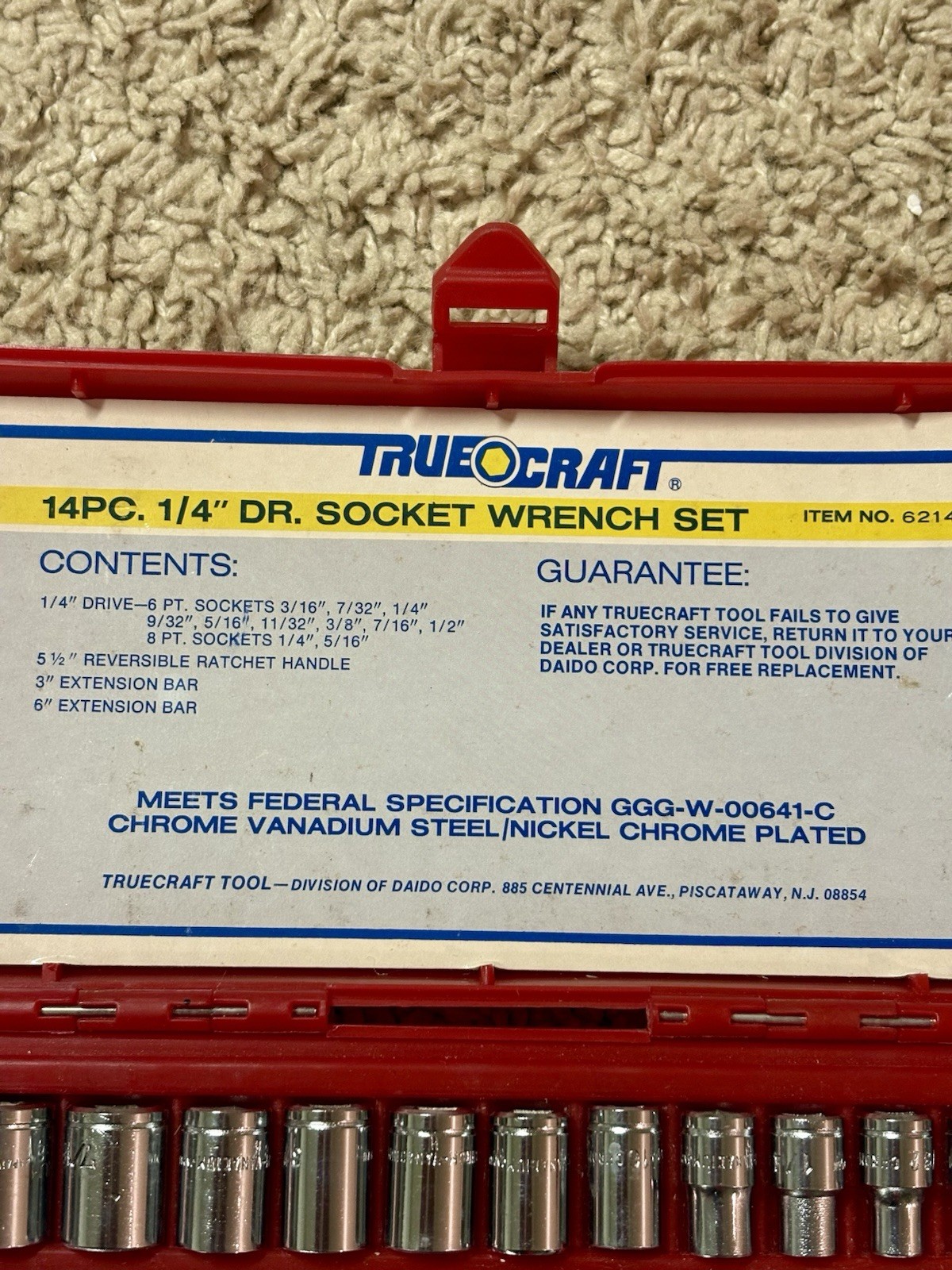 TRUE CRAFT 14PC. 1/4″ DR. SOCKET WRENCH SET ITEM NO.6214