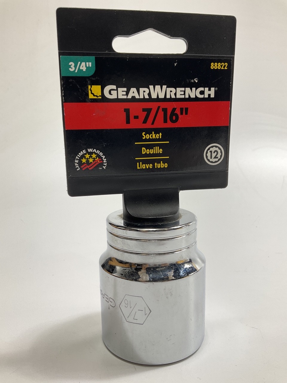 GearWrench 88822 3/4″ Drive 1-7/16″ Socket, 12 Point