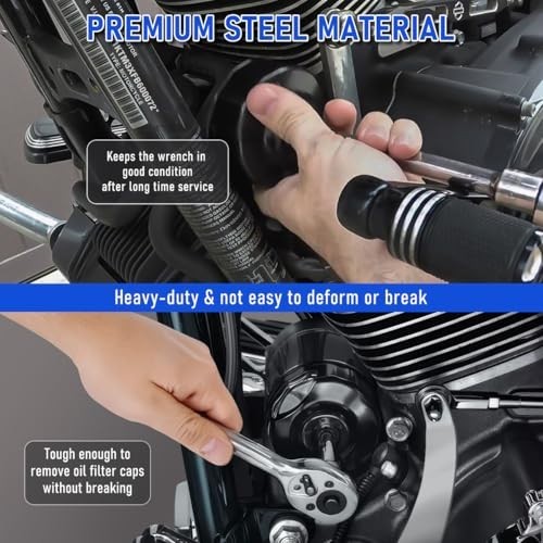 Oil Filter Wrench & Change Kit: Crankcase Fill, Drip-Free Filter, Funnel & O-Rin
