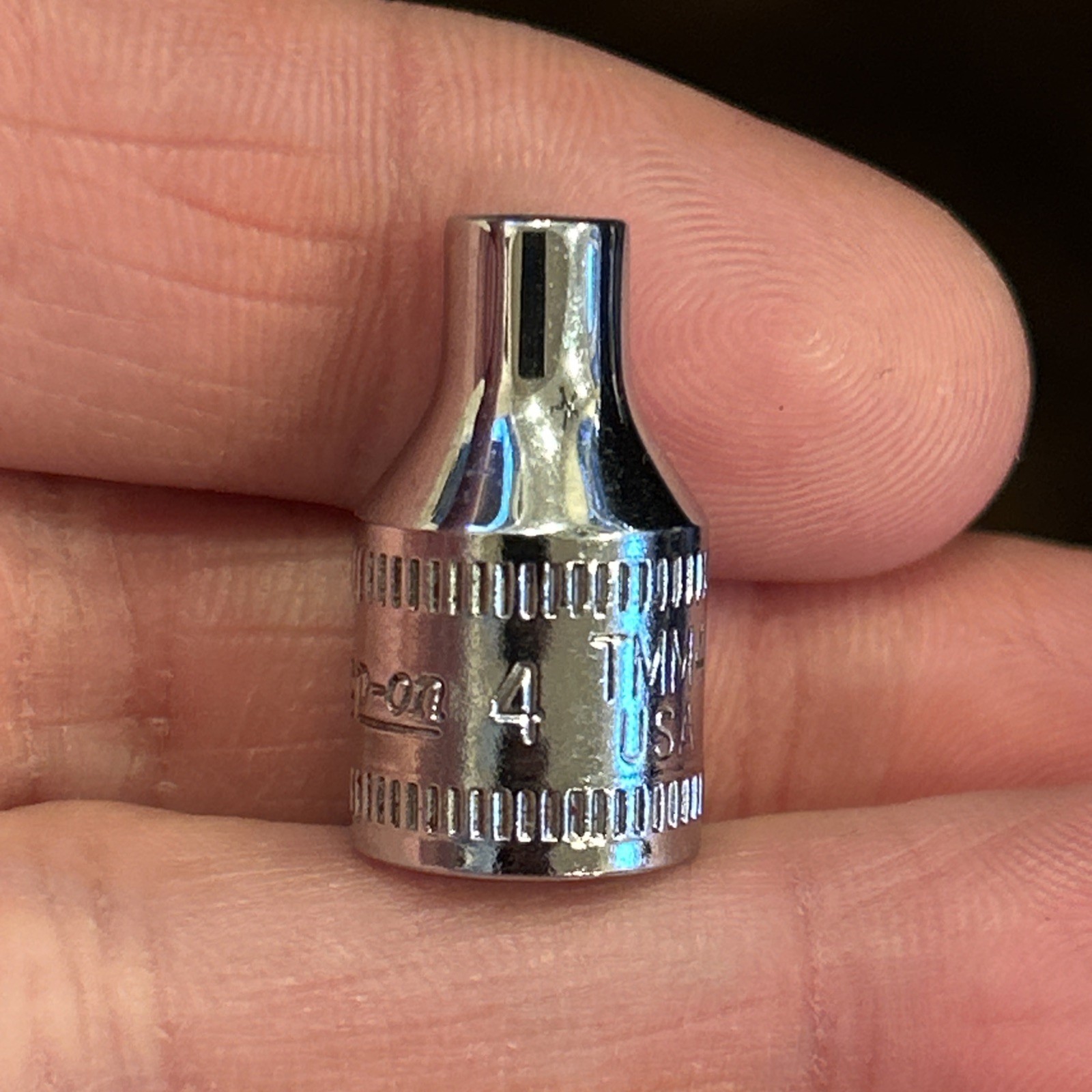 Snap On TMM4 Underline Logo – 1/4″ Drive 4mm Shallow 6Pt Chrome Socket