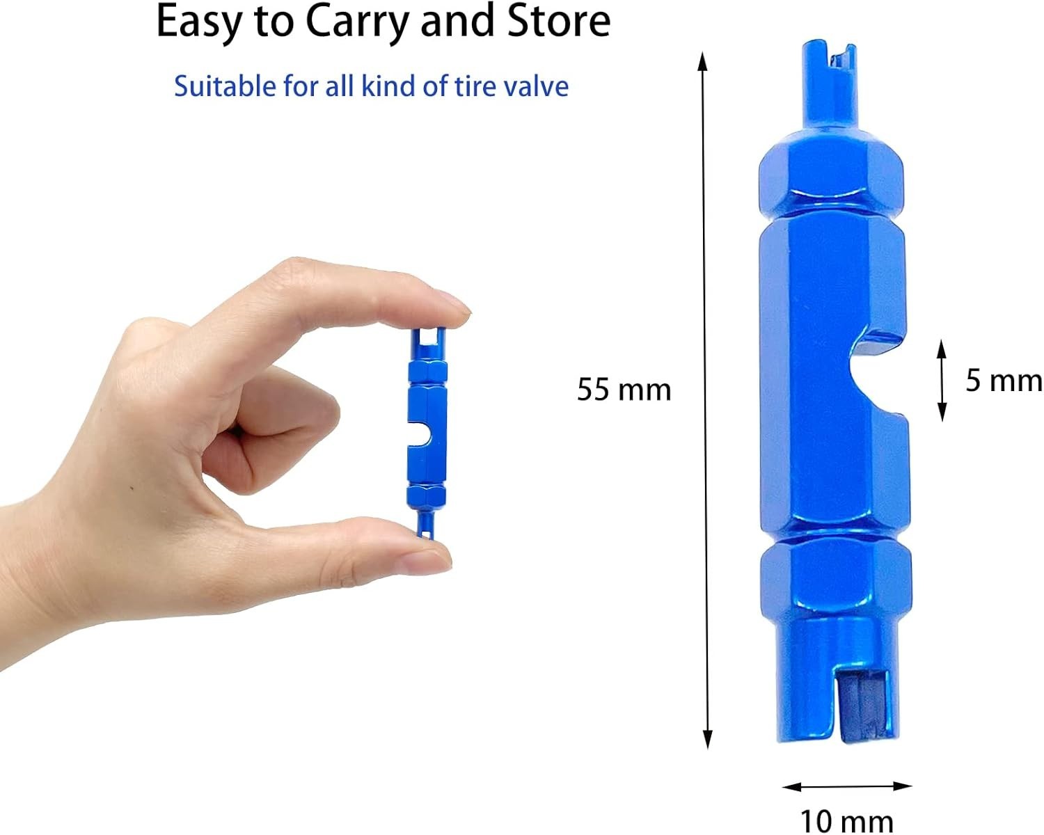 Compact Blue Valve Core Tool for Quick Tire Maintenance – Perfect for Cyclists