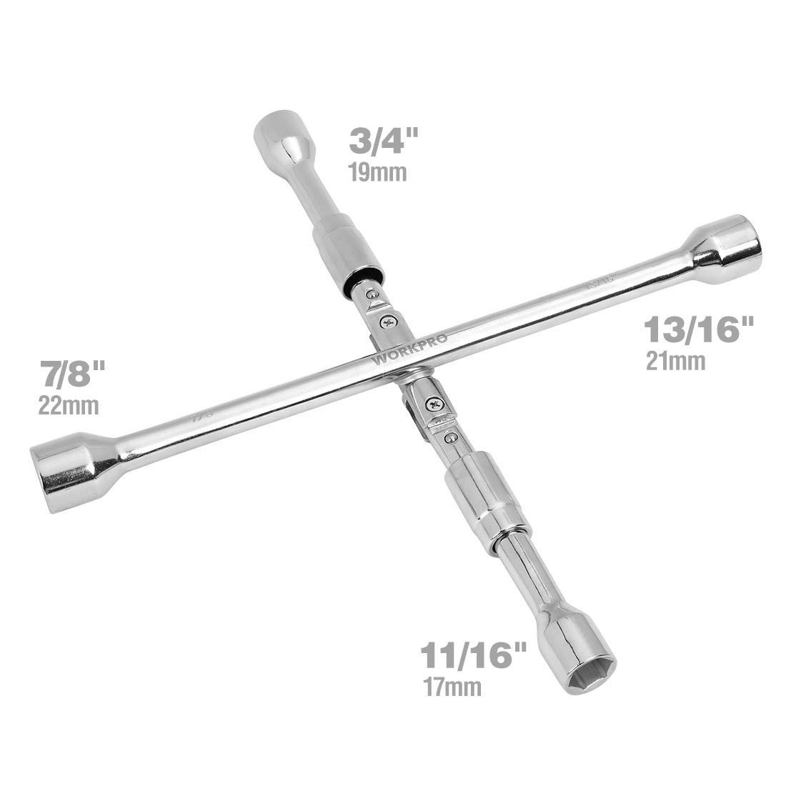 14Inch Universal Folding Lug Wrench, 4Way Cross Wrench