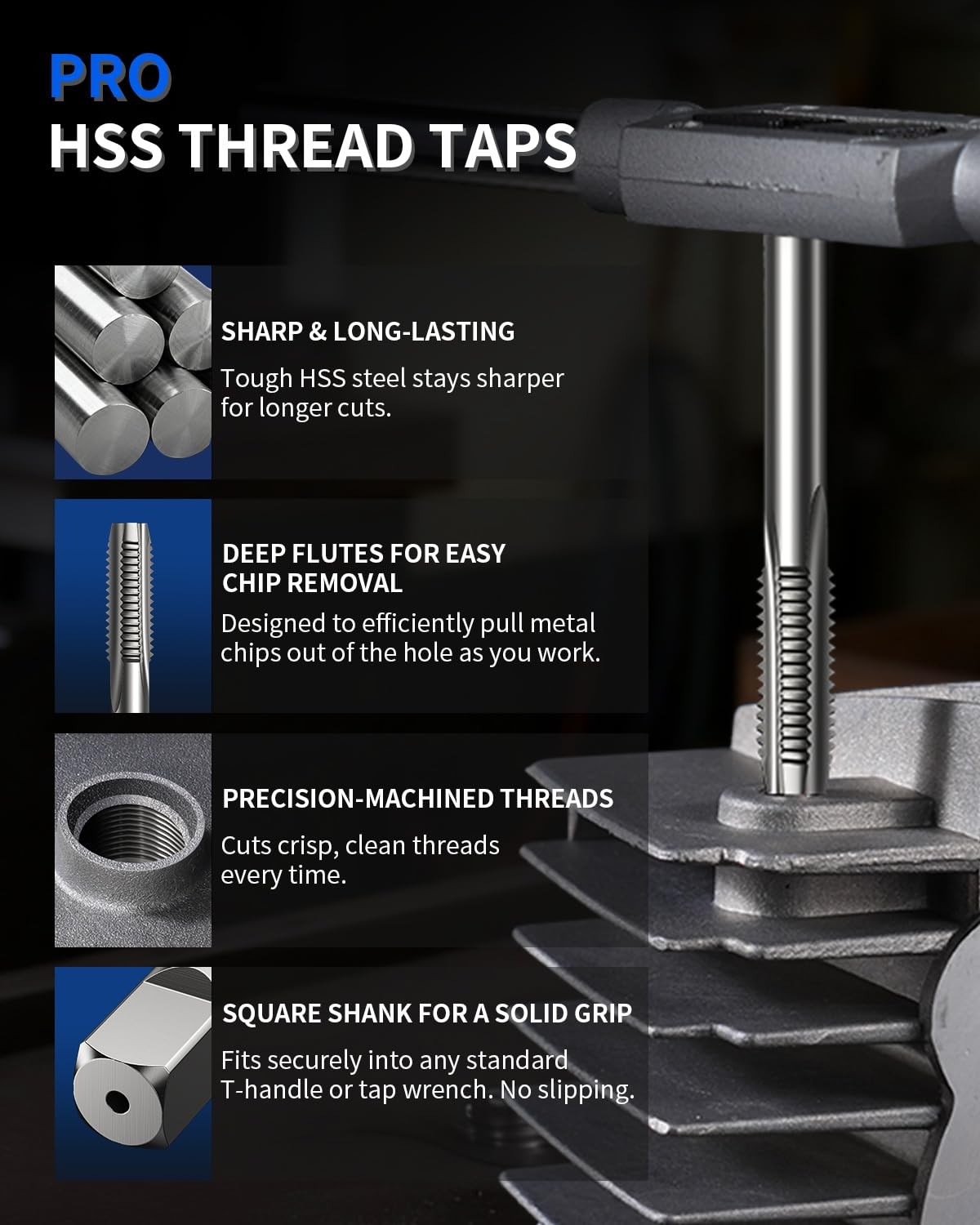M8 x 1.25 Metric Thread Repair Kit, with HSS Drill Bit, Tap, Counterbore & Insta