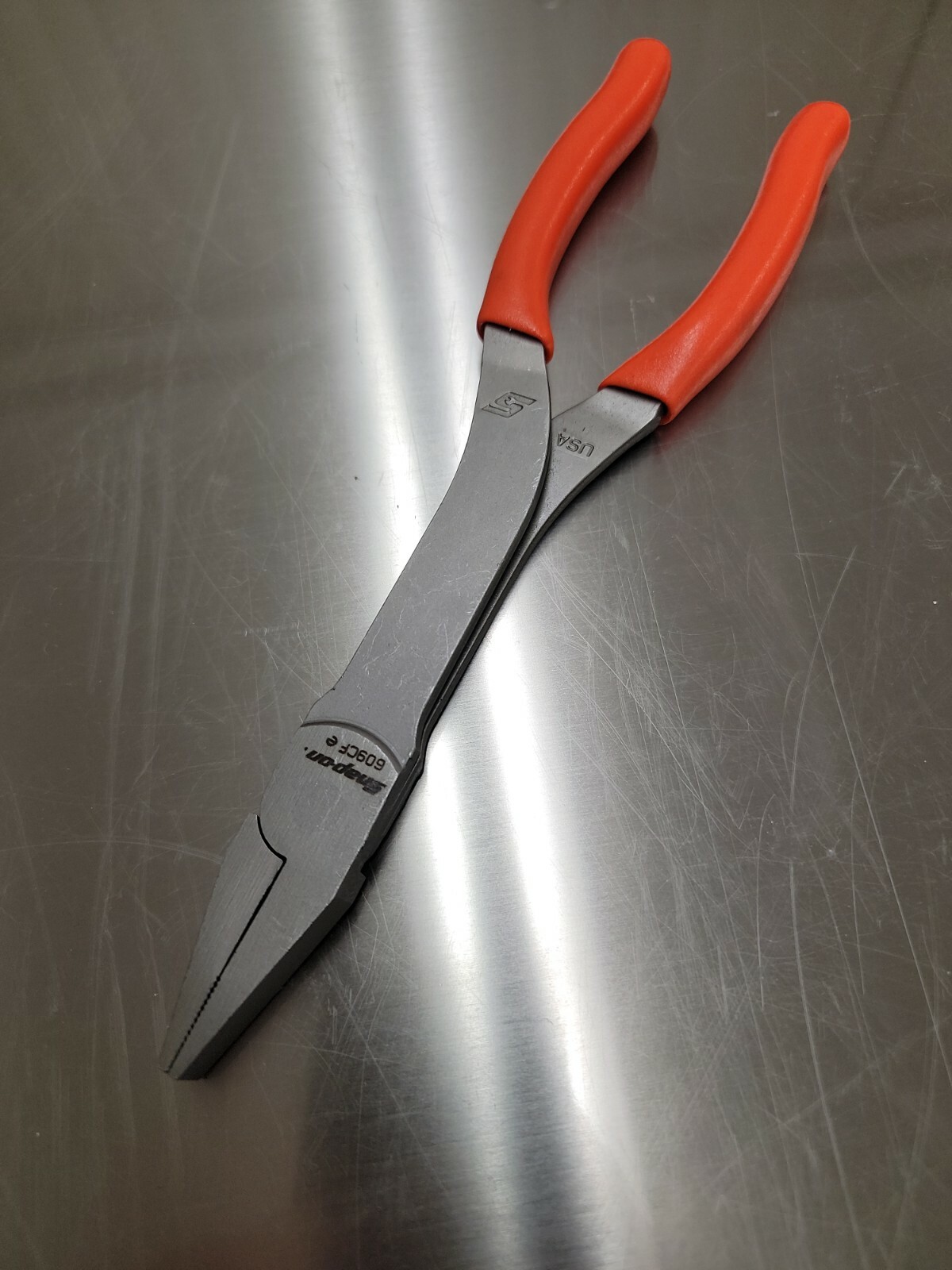 *NEW* Snap On Tools 609CF 9″ Talon Grip Duck Bill Pliers ORANGE Soft Grip
