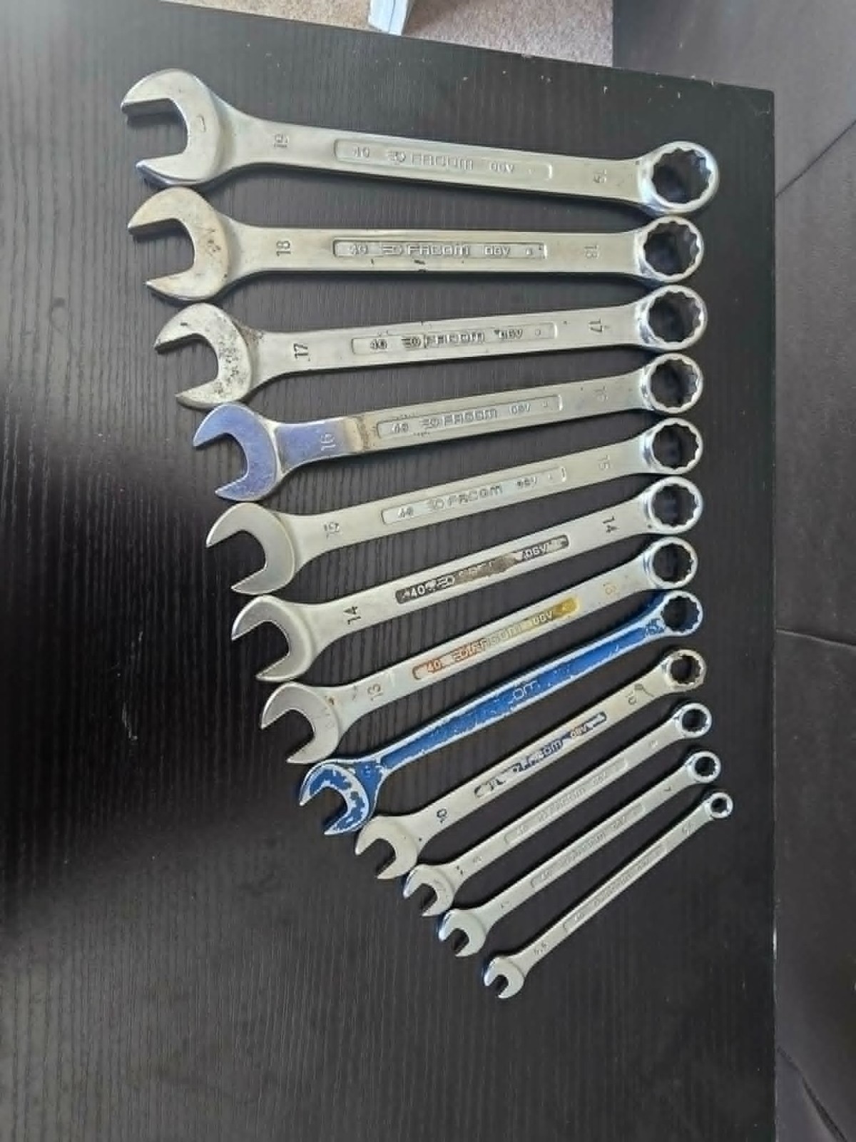 Facom Metric Combination Spanner Set 10 piece 22 19 18 17 14 13 12 10 8 5.5