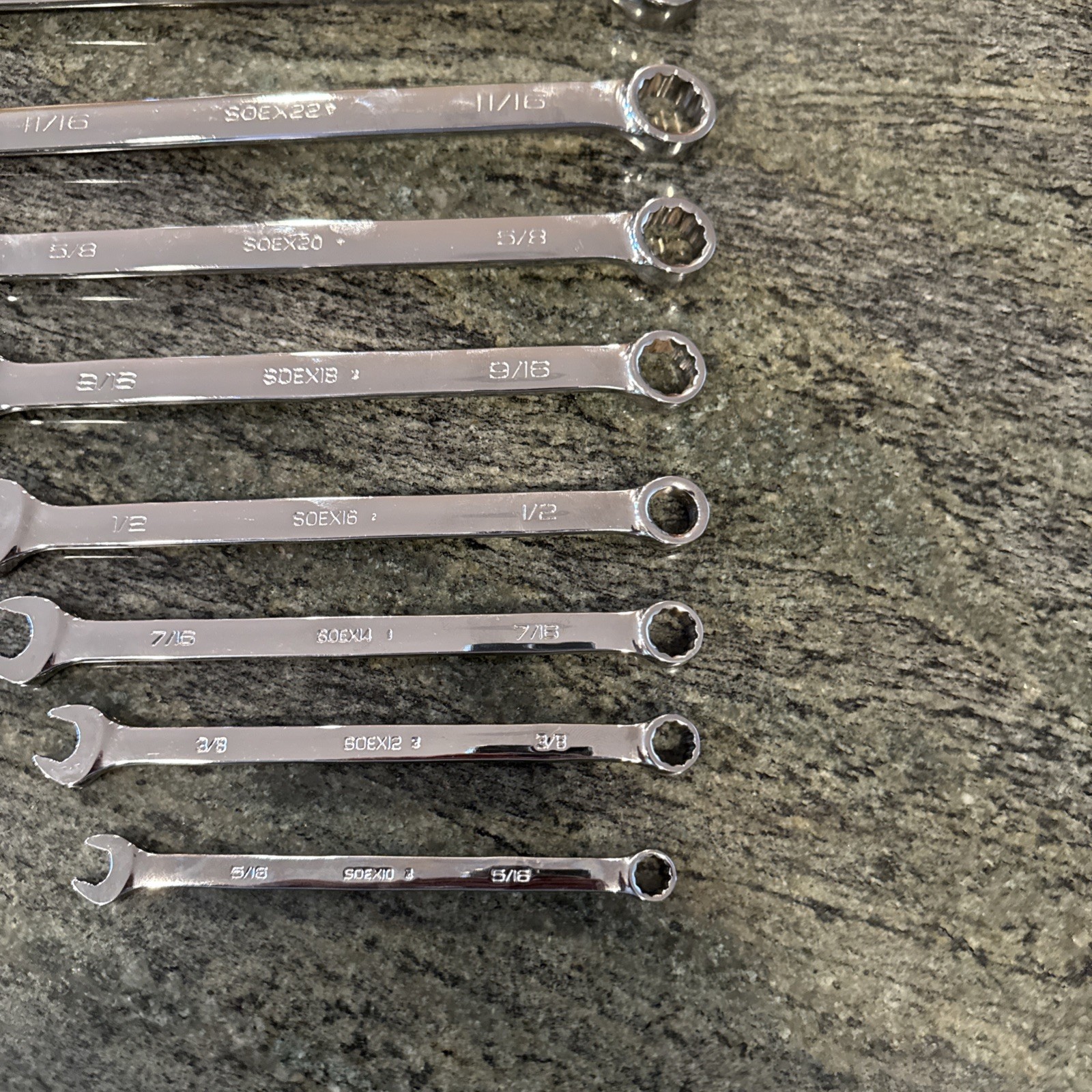 snap on soex710 10 pc 12 point sae flank drive plus combination wrench set