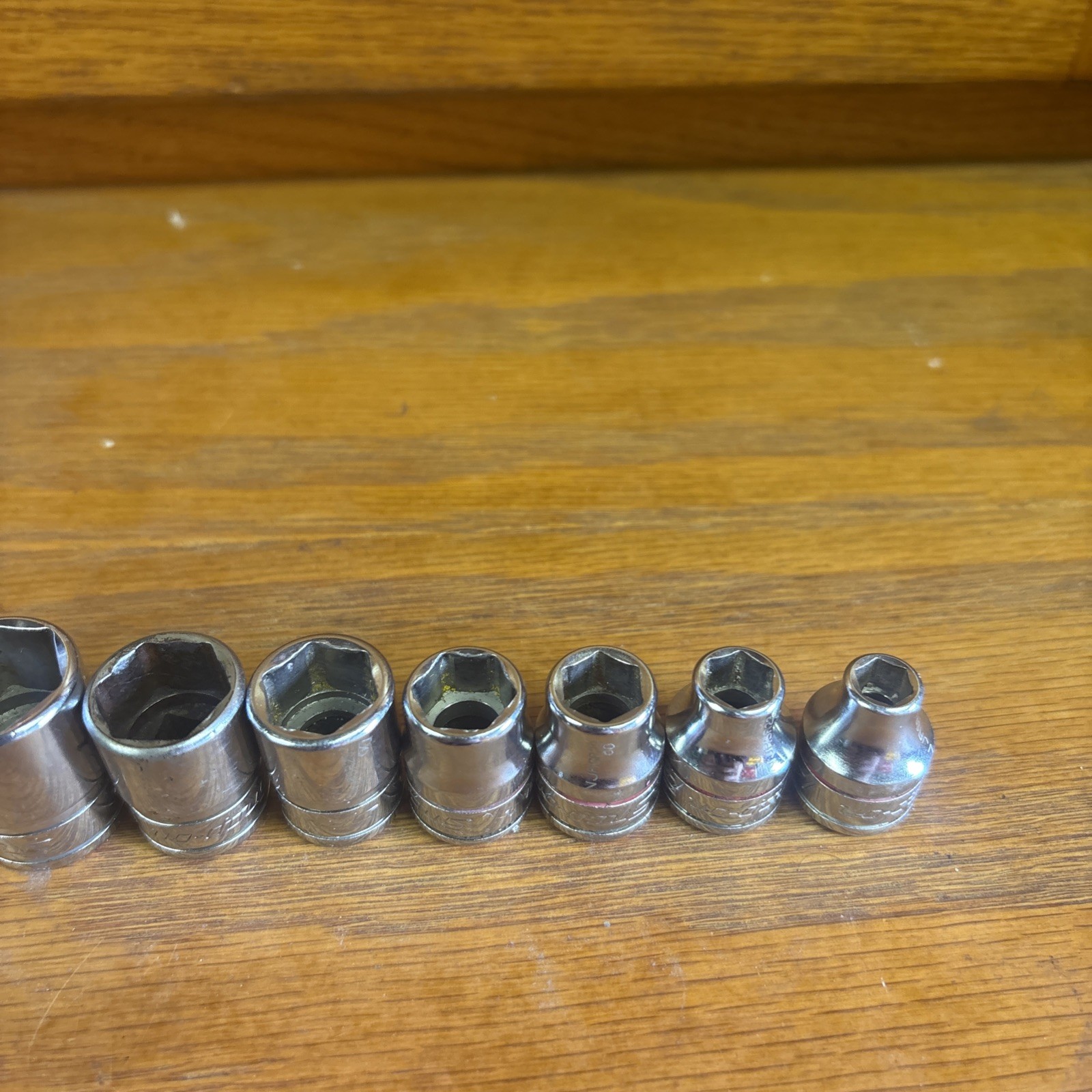 Snap On 3/8″ Drive 10Pc SAE Shallow 6 Pt Chrome Socket 1/4” to 13/16”