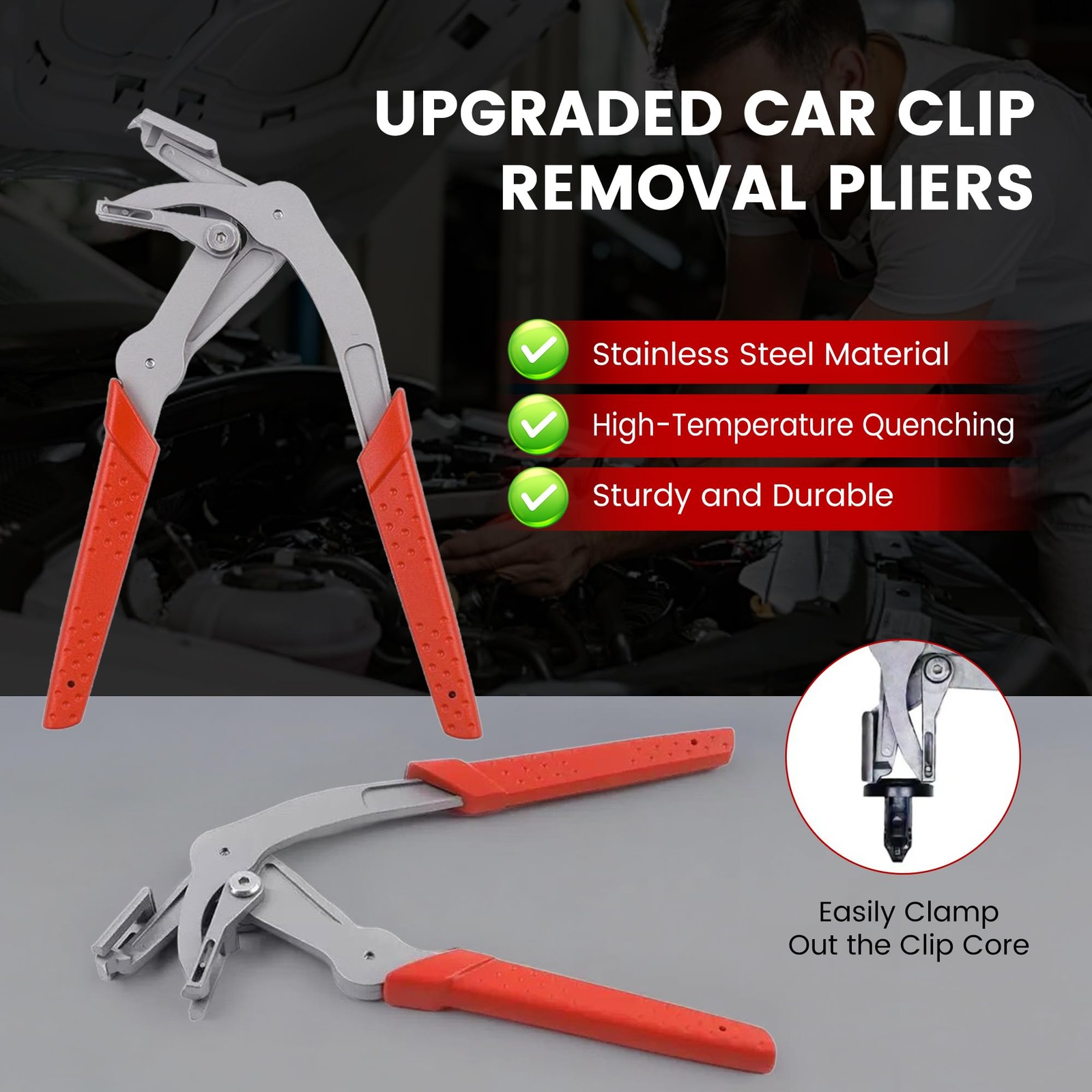 HeavyDuty Clip Pliers RustResistant Alloy Steel for Automotive Plastic Fastene