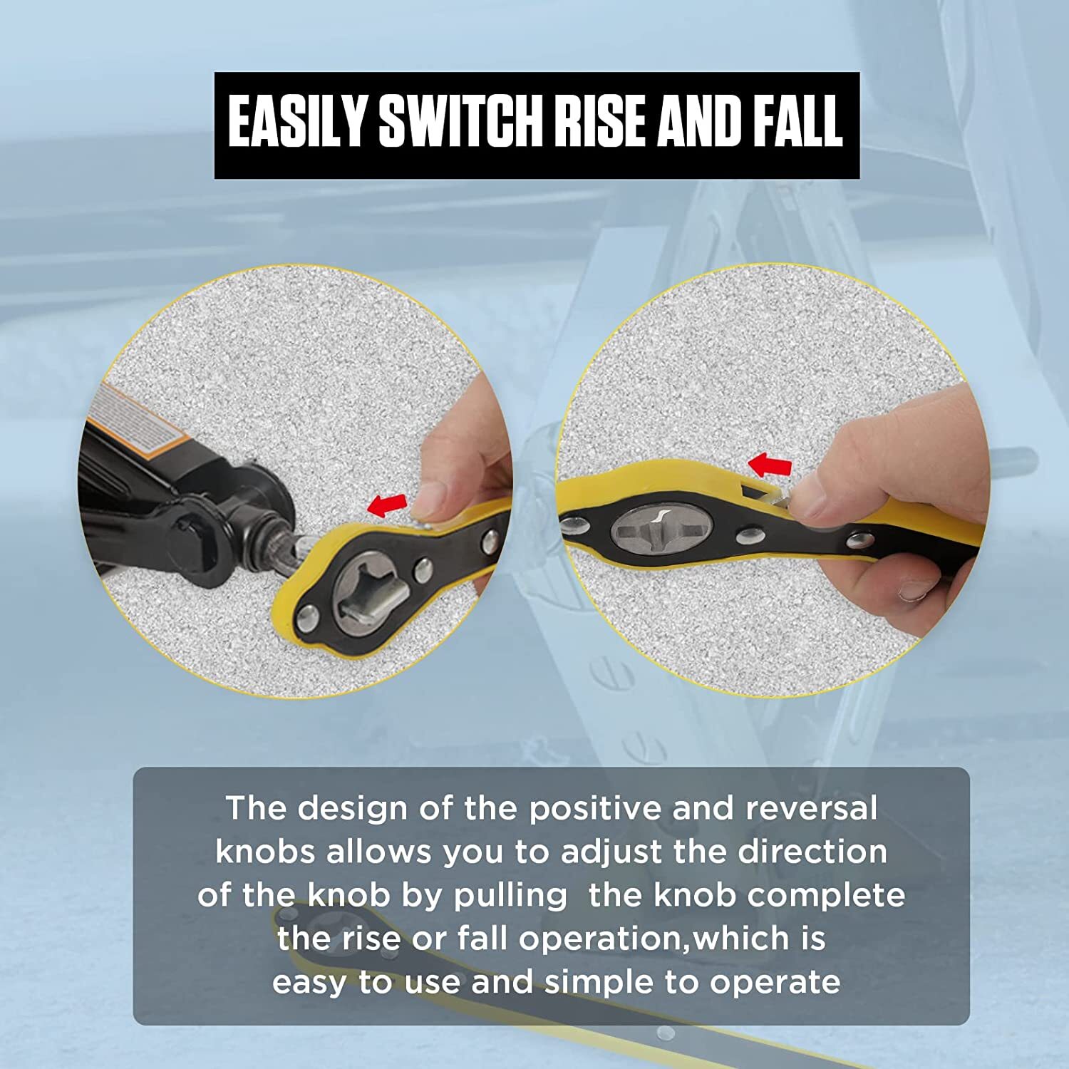 Car Scissor Jack Ratchet Wrench Garage Tire Wheel Lug Handle Tool Labor-saving