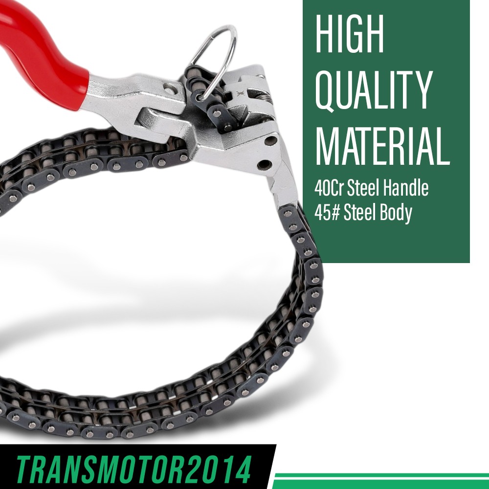 Heavy-Duty Ratcheting Chain Wrench Fittings 60-160mm Oil Filter Change Pipe