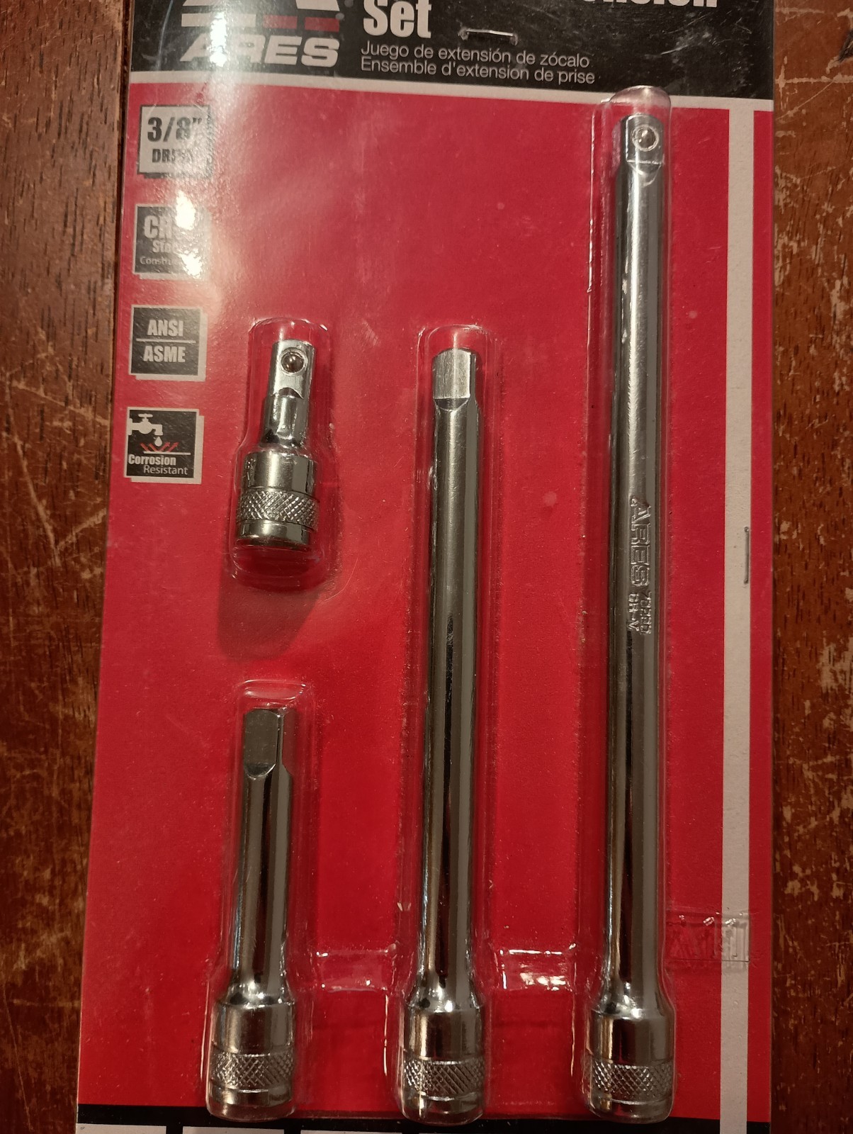ARES Socket Extension Set 3/8″ Drive 70244 Silver