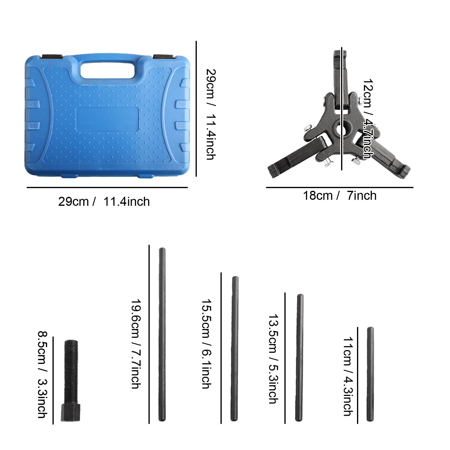 For Chrysler GM MIT OLD 6Pcs Harmonic Balancer Pulley Puller Set w/ Blue Case