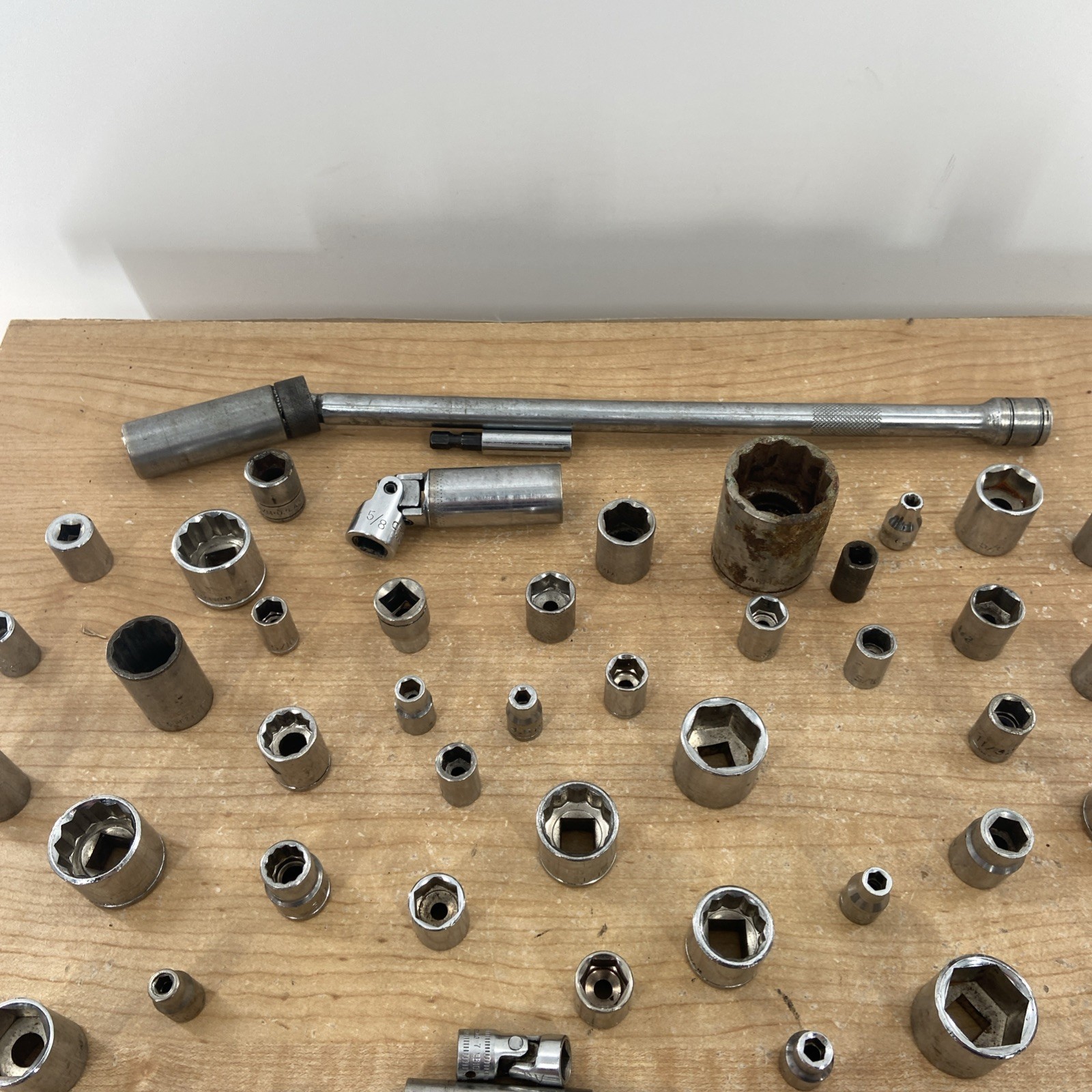 Large Lot Of 60+ Sockets Swivels Various Brands And Sizes Craftsman