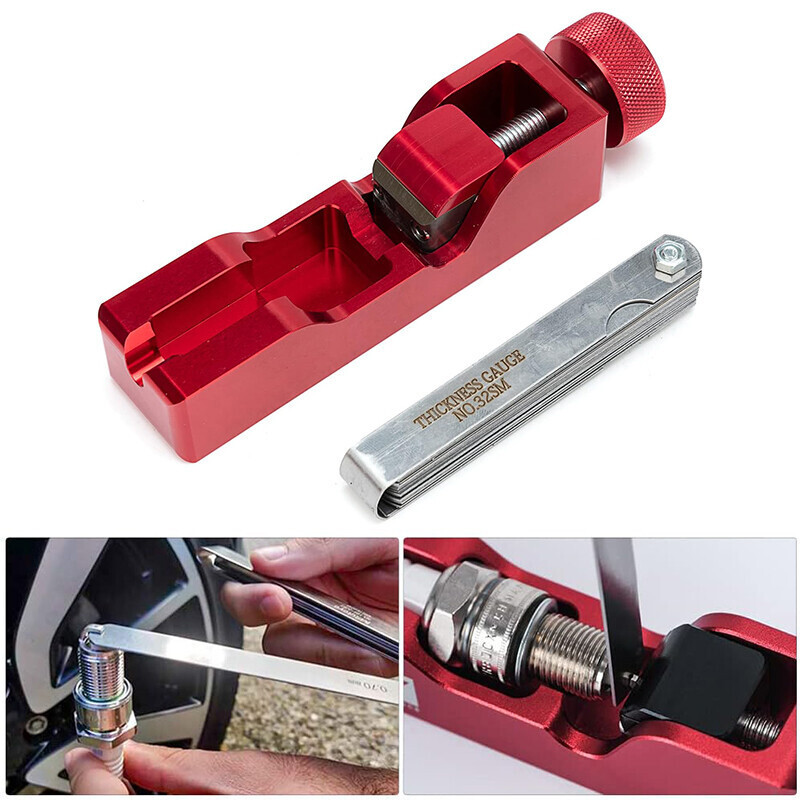 Spark Plug Gap Tool + 32 Blades Metric Feeler Gauge Gap Filler Measuring Tools