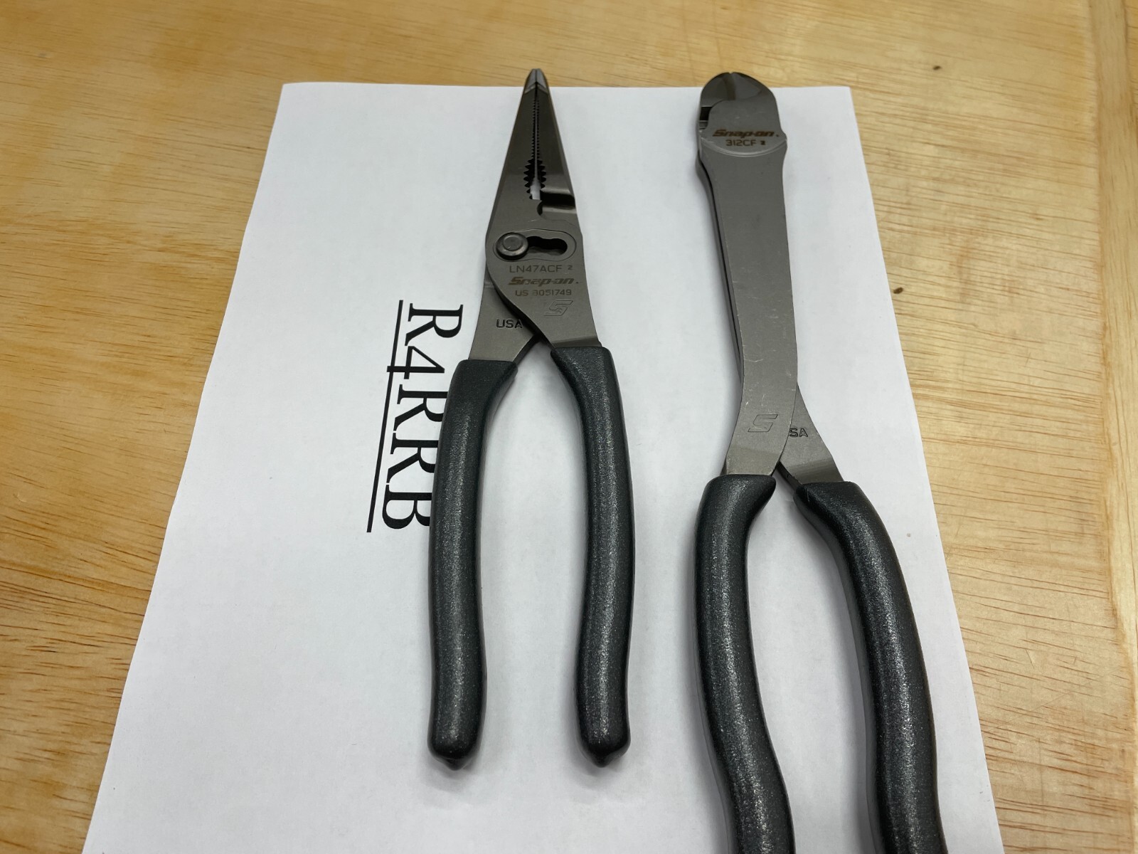 Snap-on Tools USA NEW 2pc DARK TITANIUM Pliers Cutter Lot Set LN47ACFDT 312CFDT