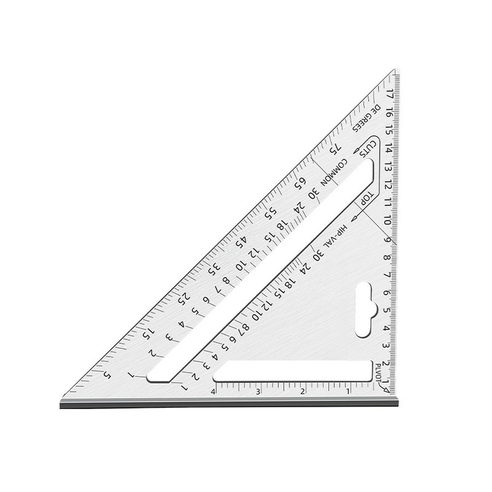 Woodworking Triangle Ruler 7 Inch Aluminum Alloy 45 90 Degree Angle Tool