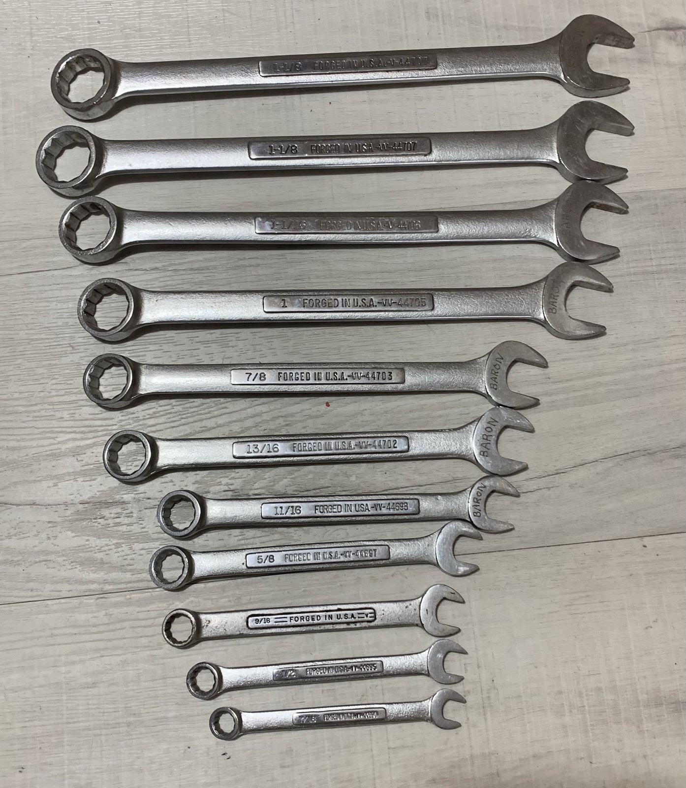 Craftsman Combination End Wrench Set * 7/16” – 1 1/8” * USA Made * Set of 11*