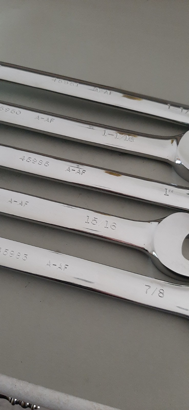 CRAFTSMAN COMBINATION LONG PATTERN POLISHED 12PT SAE WRENCH SET 7/8 to 1-1/8