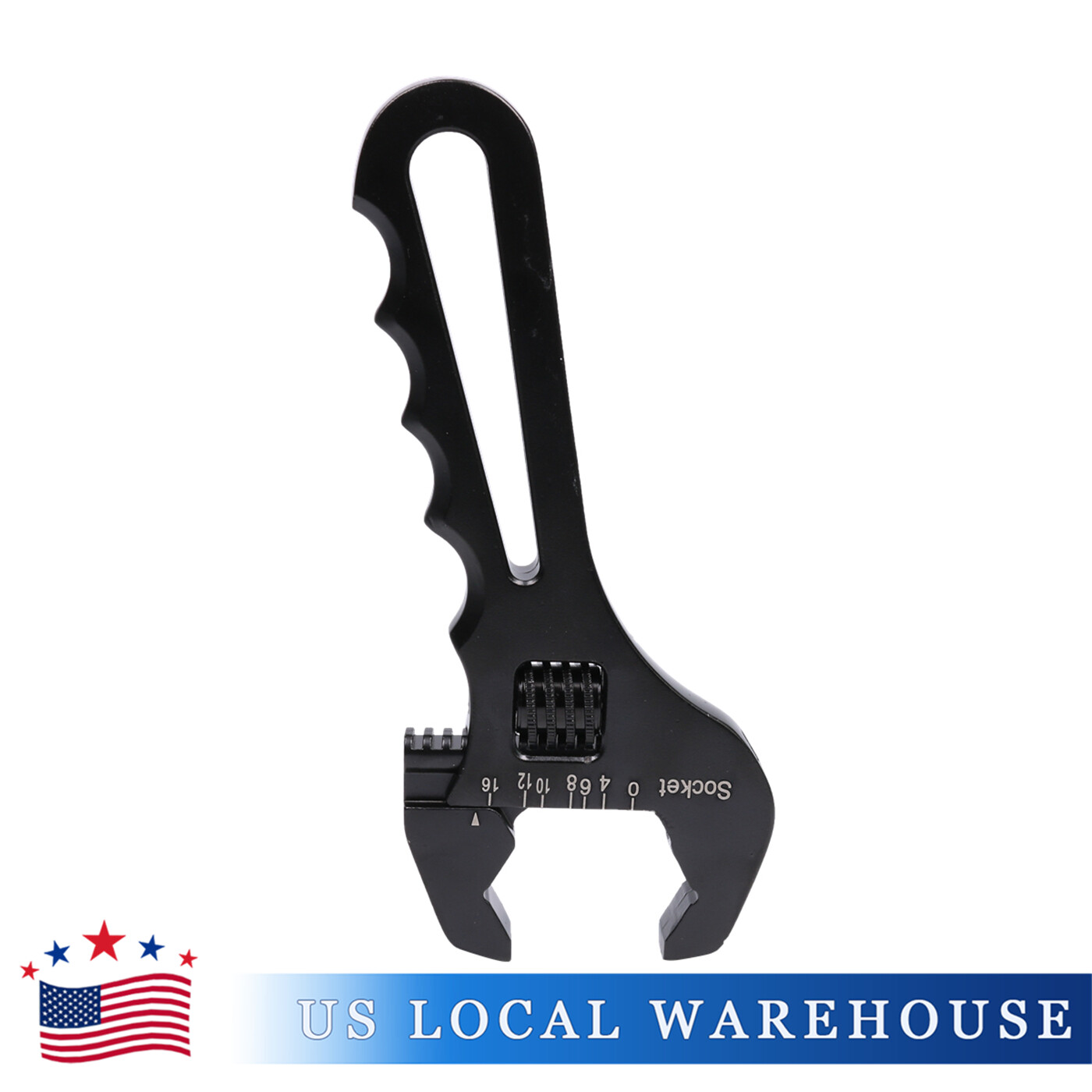 Black Adjustable Wrench Aluminum Tool Spanner Fit For Hose End Fitting 3AN-16AN