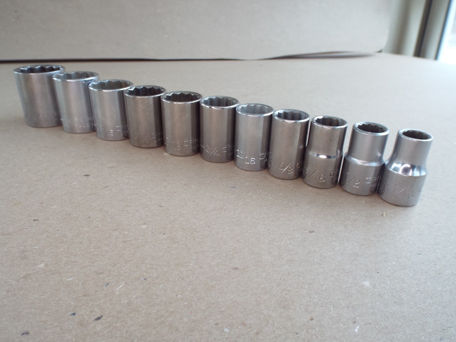 VTG 14 Pc Craftsman Socket Lot 1/2″ Dr 12 Pt 7/16″ – 1-1/8″ Ext, USA SAE -(Read)