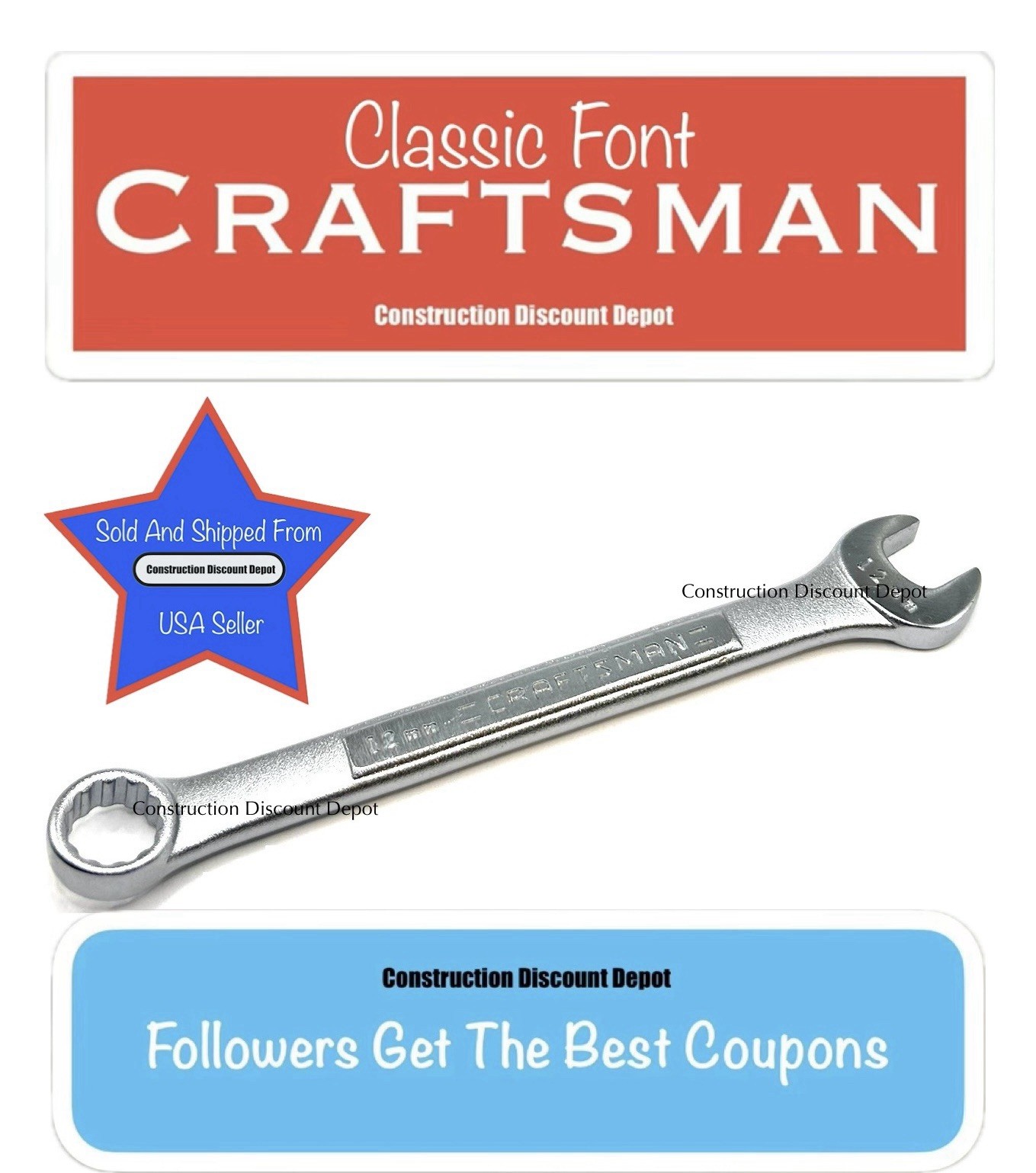 CRAFTSMAN Combination Wrench Metric 12mm CMMT42916 12-point