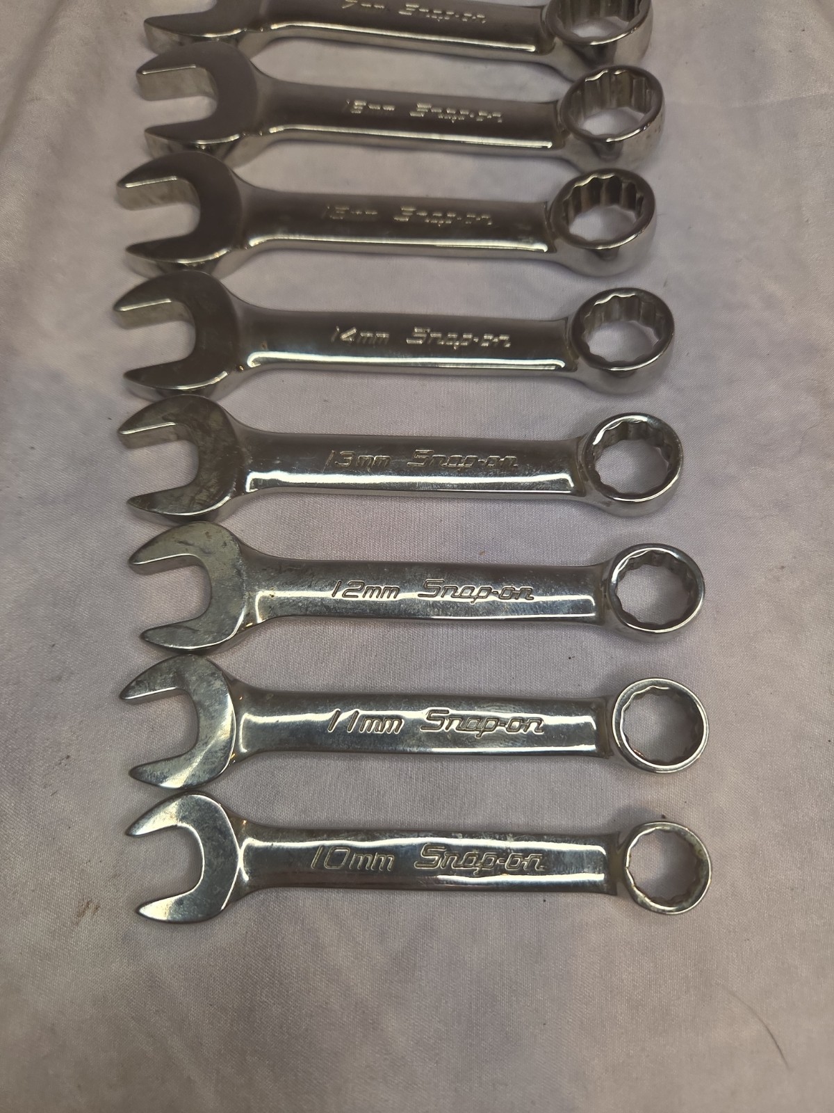 SNAP ON TOOLS metric STUBBY Wrenches 19-10 mm . Mechanic car tools