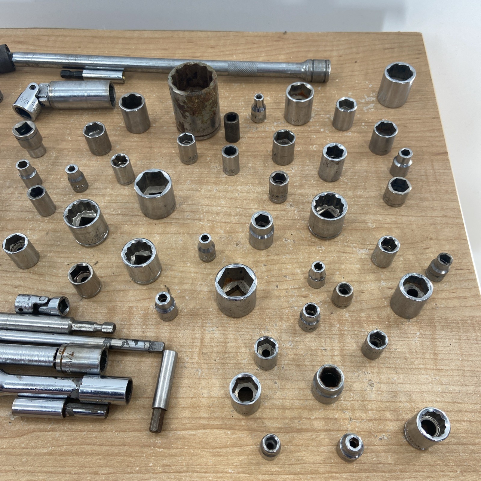 Large Lot Of 60+ Sockets Swivels Various Brands And Sizes Craftsman
