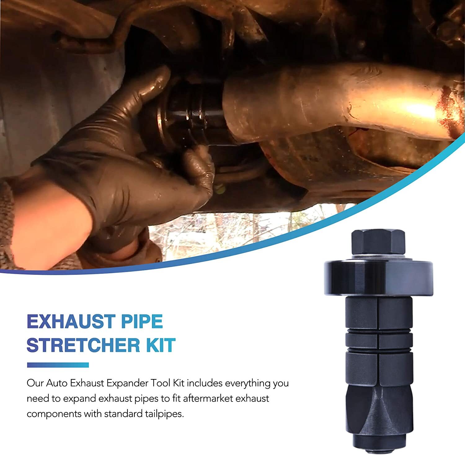 DIY Impact Exhaust Pipe Stretcher Muffler Spreader Kit 1-5/8 to 4-1/4″ Tailpipes