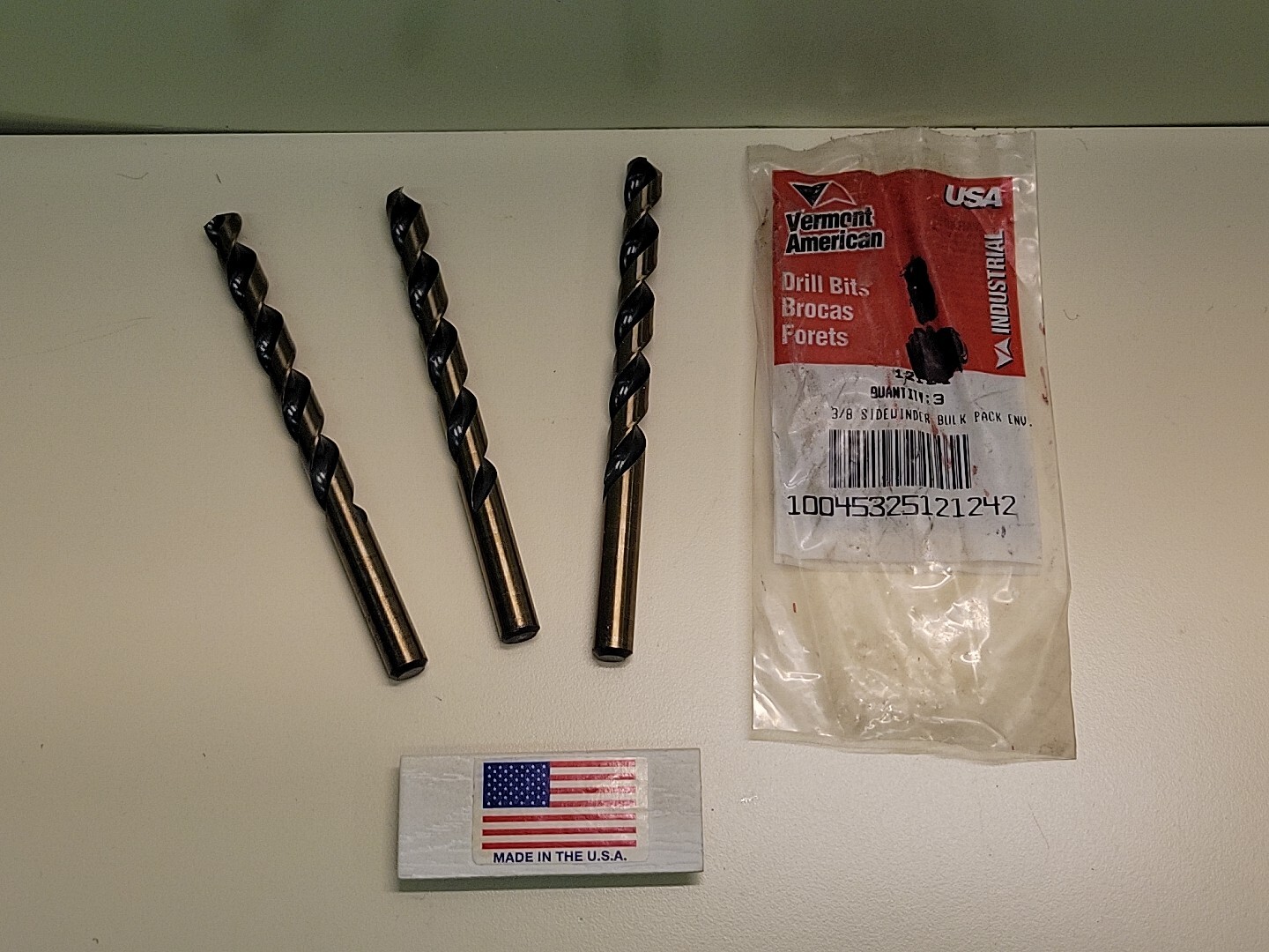 Vermont American 3/8″ Steel Drill Bit Sidewinder 12174 USA MADE 1 pack of 3 Bits